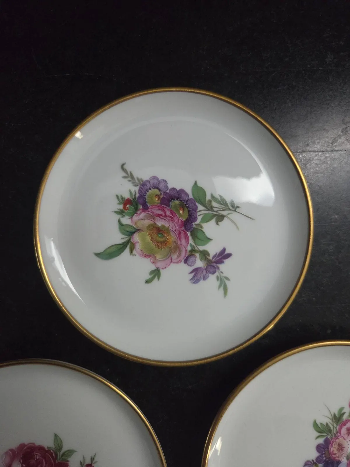 Vintage Kaiser Porzellan Floral Pin Dishes Set of 3 – W. Germany, Gold Rim 4" - image 5