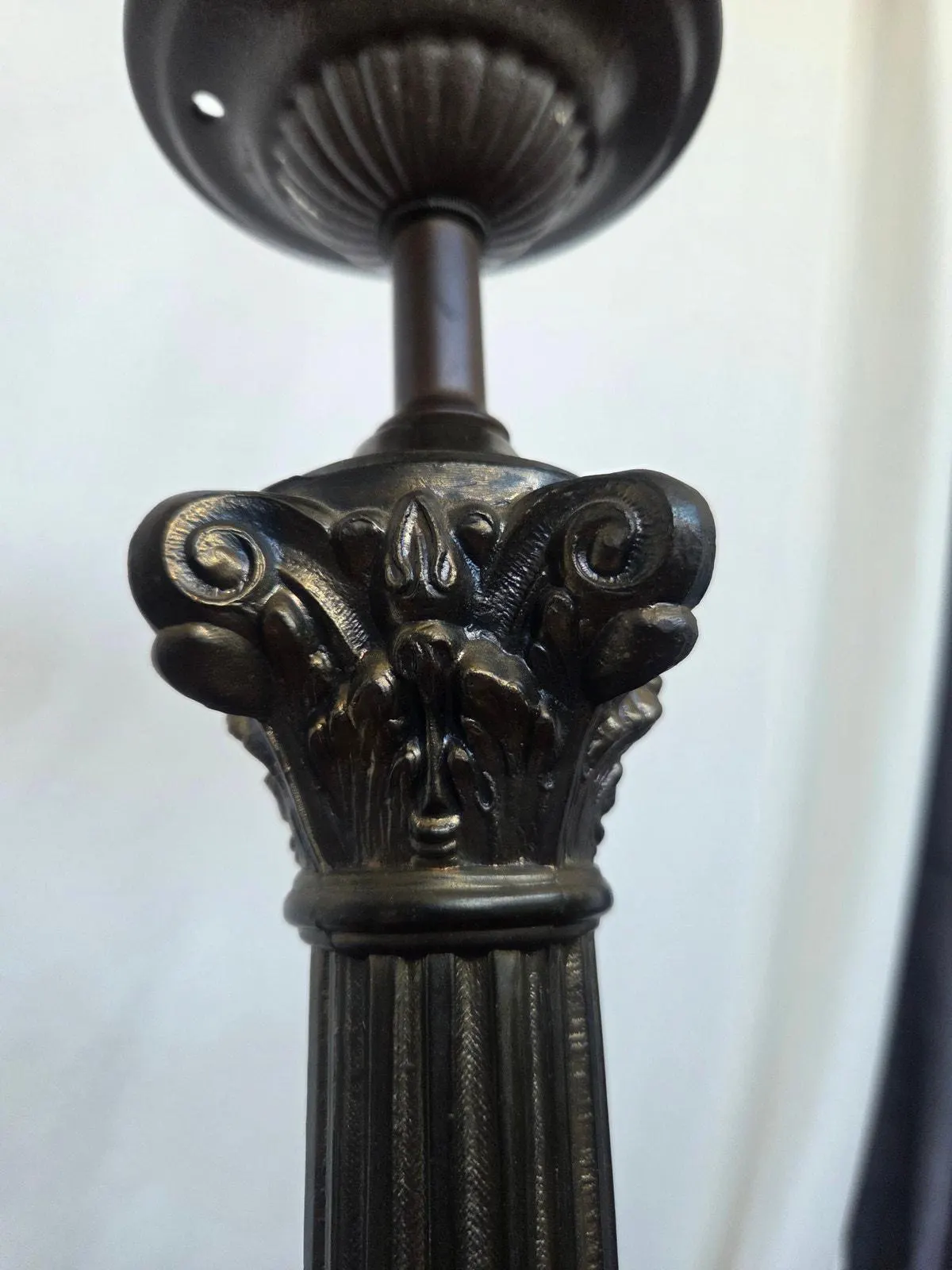Antique 1920s Cast Spelter Neoclassical Boudoir Globe Table Lamp 4" Fitter - image 5