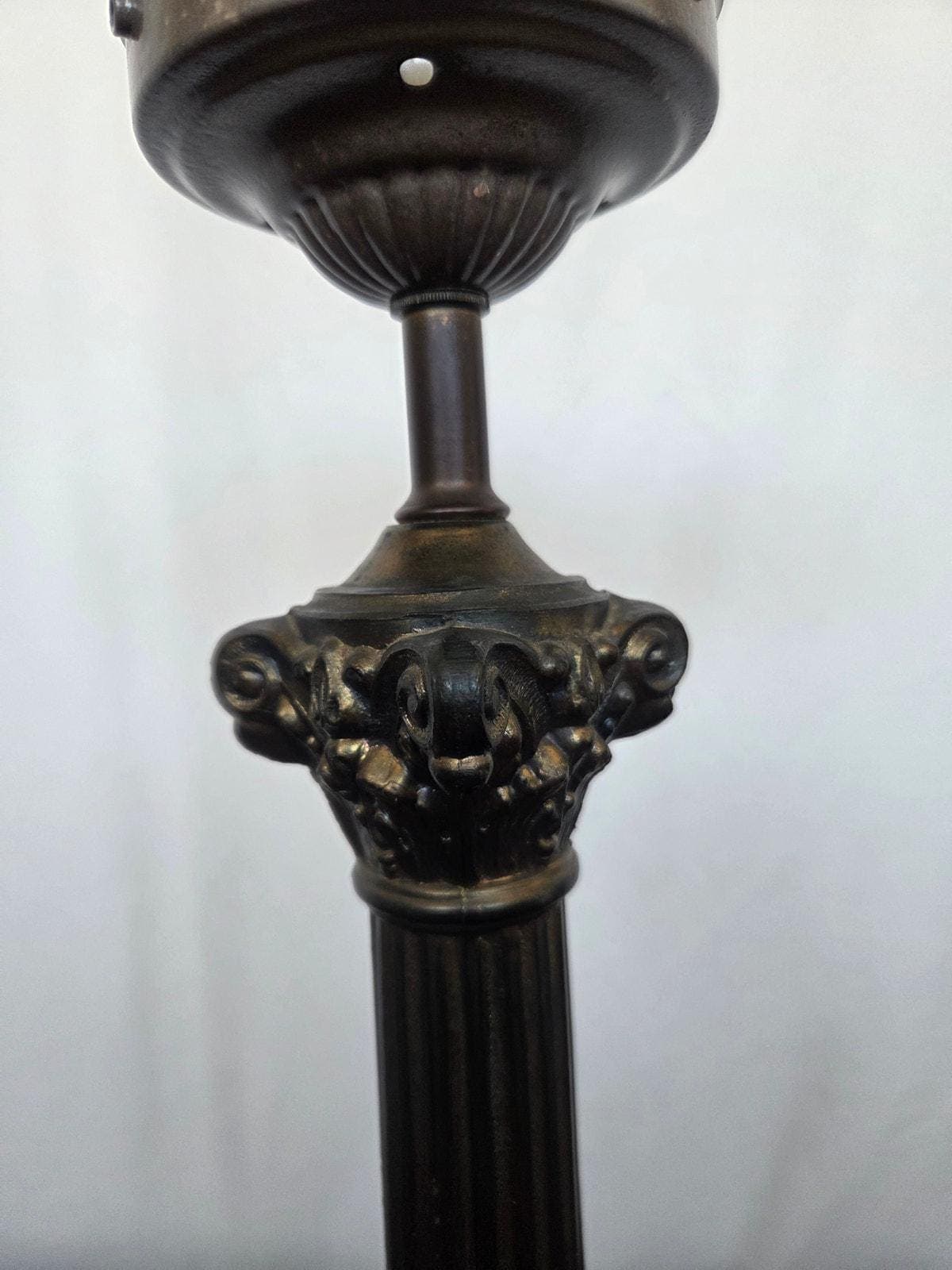 Antique 1920s Cast Spelter Neoclassical Boudoir Globe Table Lamp 4" Fitter - image 4