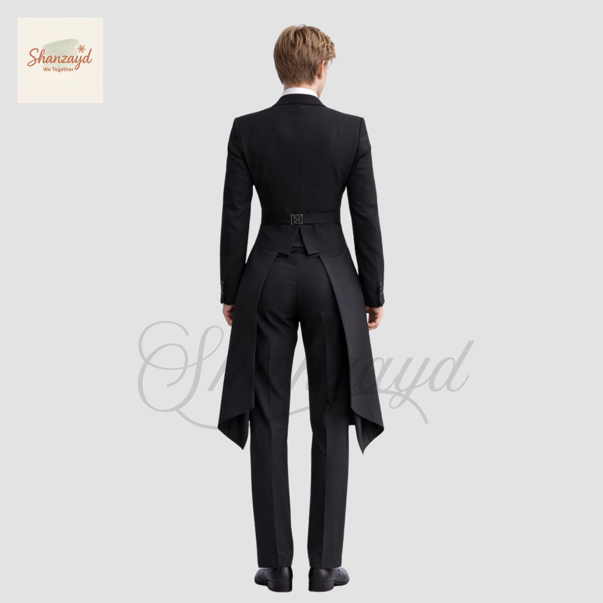 Mens Black Tailcoat Suit, Wedding Groom Tuxedo, Tailcoat Formal Suit, Victorian Morning Suit, Slim Fit Prom, Evening Wear, Custom Made Suit - image 3