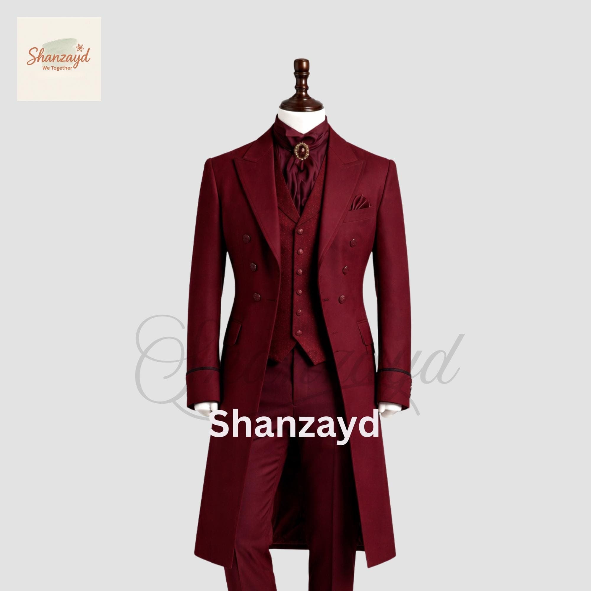 Burgundy Victorian Frock Coat Suit Mens, Gothic Wedding Tailcoat, Regency Long Coat Outfit, Wine Red Formal Suit Custom - image 5