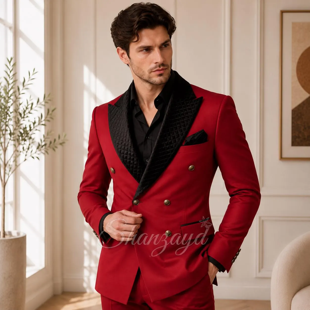 Victorian Suit , Gothic Tuxedo, Wedding Outfit, Prom Suit , Designer outfit, Slim Fit Groom Suit, Red Double Breasted Suit