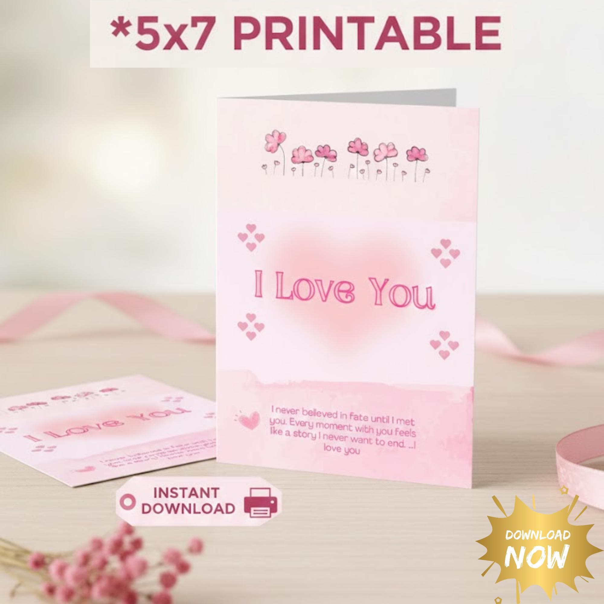 Romantic Birthday Card Printable Wife Husband Girlfriend Boyfriend Valentines Love Card PDF Instant Download Happy Birthday Card