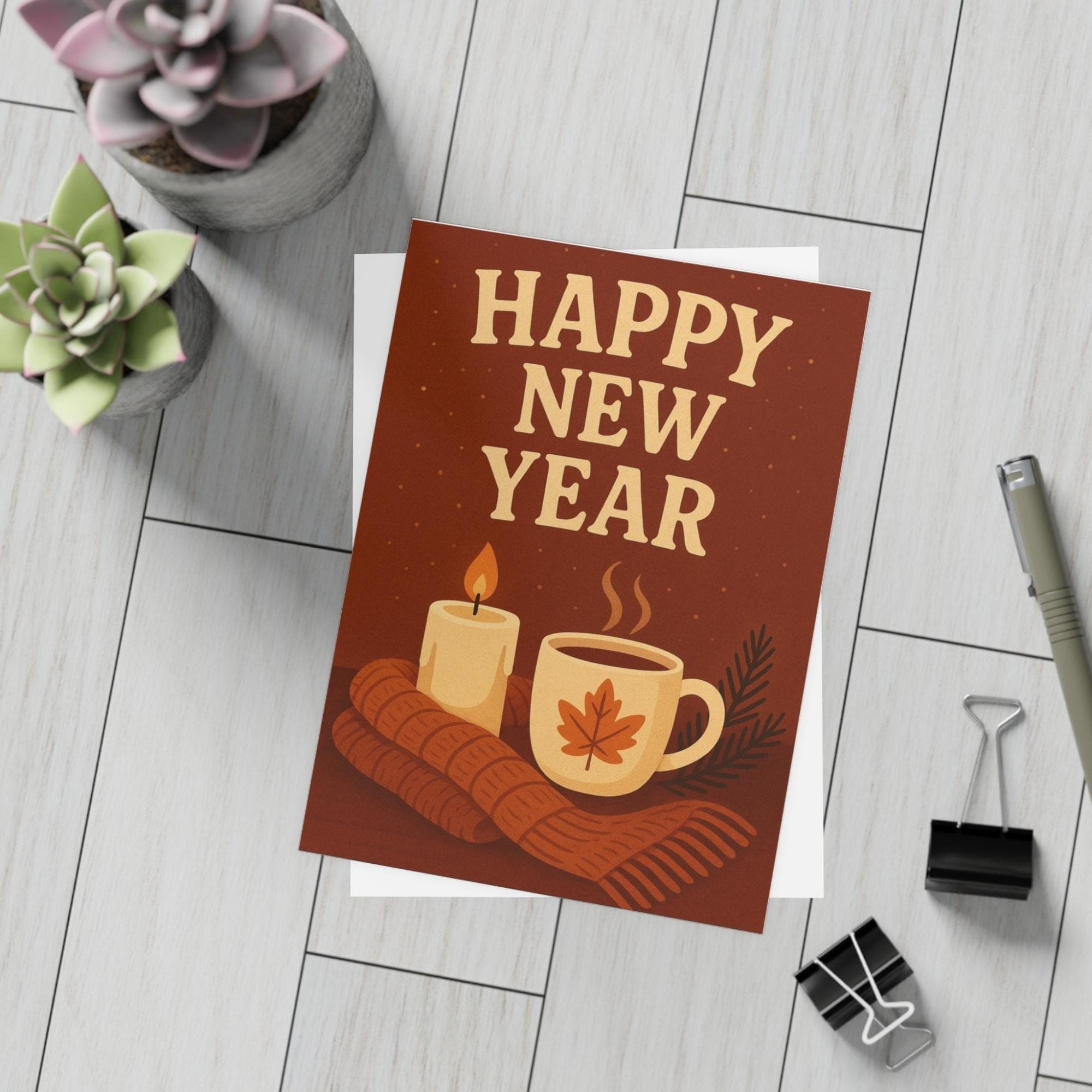 Happy New Year Card• 2026 bingo card • Cozy Holiday Card • 5x7 PDF • Instant Download • New Year Greeting Card for Friends & Family - image 4