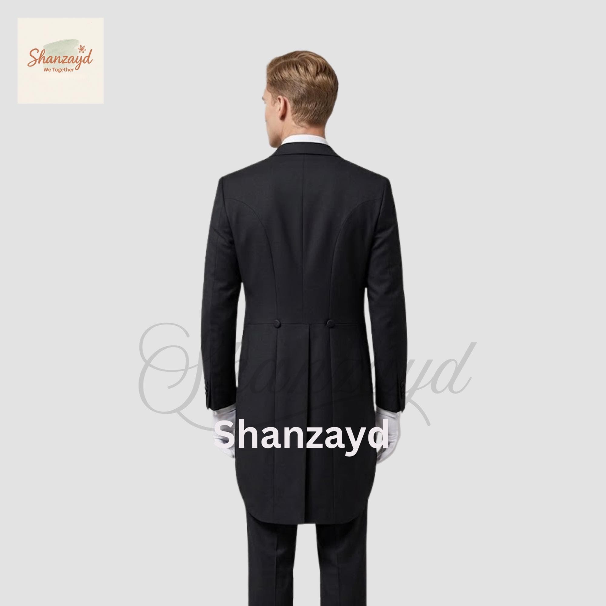 Black Tailcoat Tuxedo Suit Men, Victorian Formal Suit, Double Breasted Tailcoat, Wedding Groom Suit, White Tie Outfit, Evening Tuxedo Set - image 3