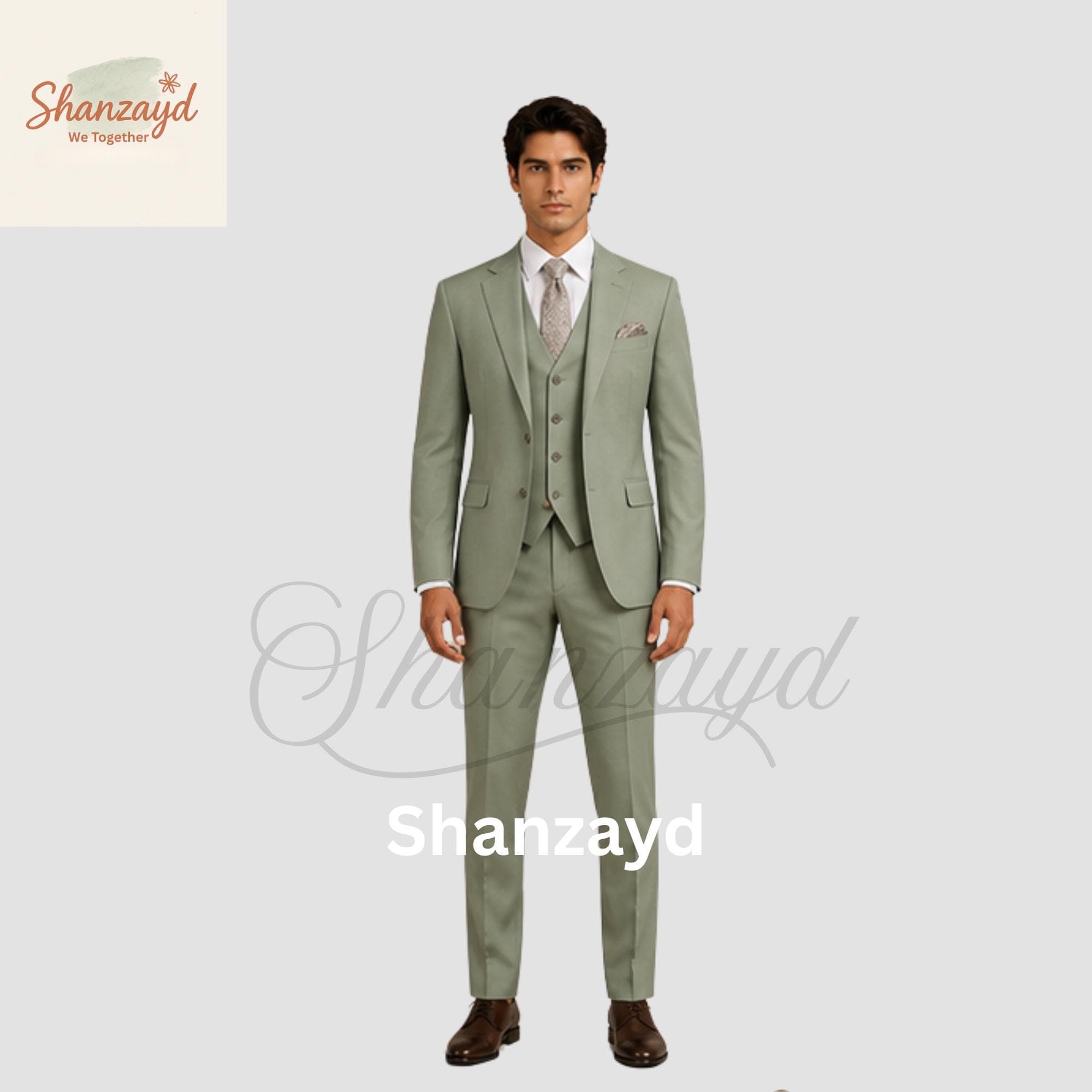 Mens Sage Green 3 Piece Suit, Wedding Suit for Men, Slim Fit Formal Suit, Groom Suit, Prom Suit, Business Suit, Groomsmen Outfit Set