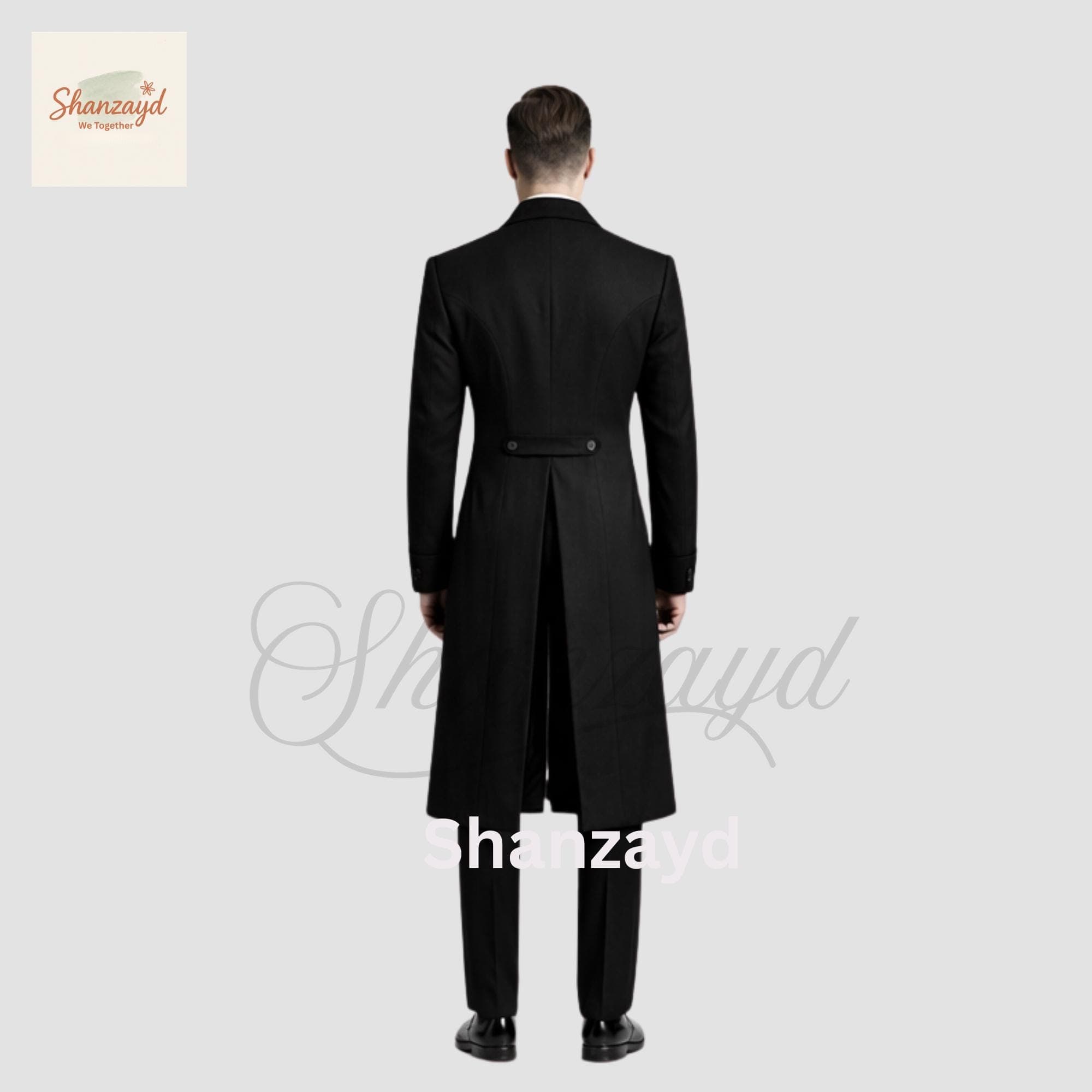 Black Gothic Victorian Frock Coat Suit Mens, Regency Tailcoat Wedding Suit, Double Breasted Long Coat, Vintage Formal Outfit Custom - image 3