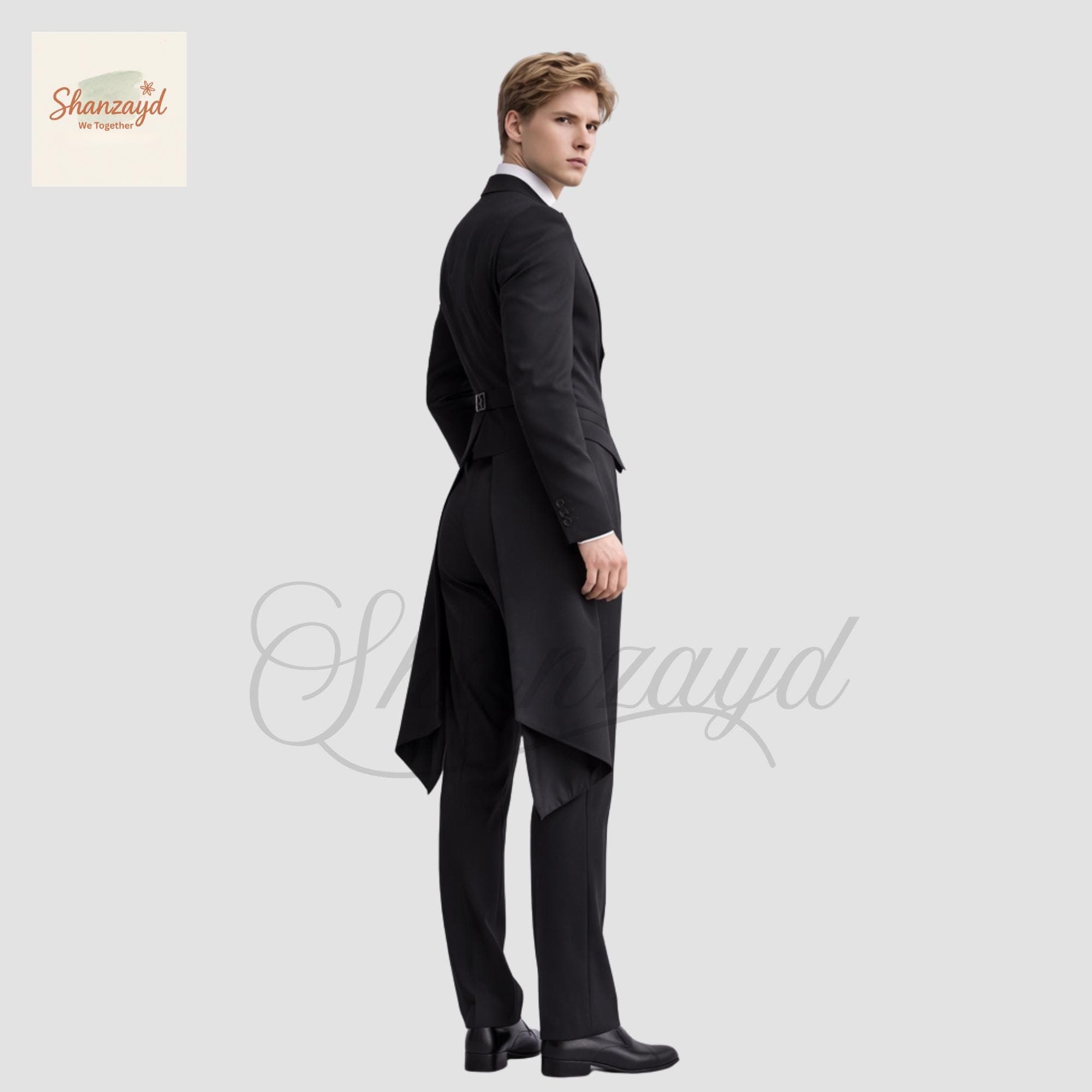 Mens Black Tailcoat Suit, Wedding Groom Tuxedo, Tailcoat Formal Suit, Victorian Morning Suit, Slim Fit Prom, Evening Wear, Custom Made Suit - image 5