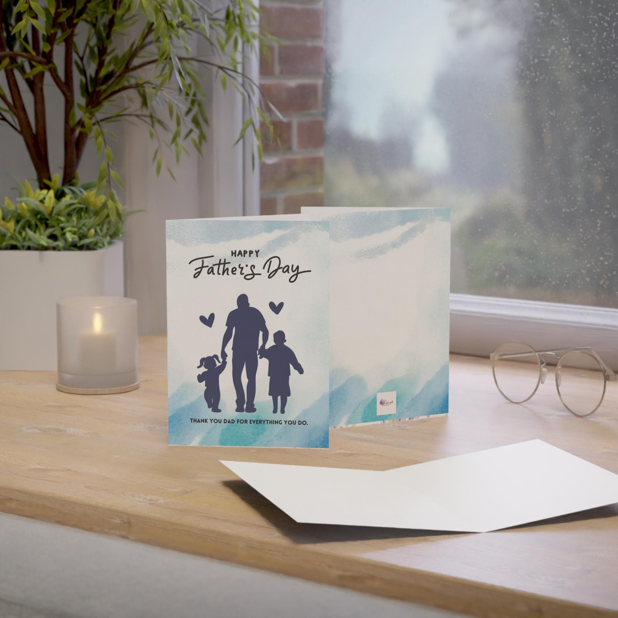 Fathers Day Card Printable Silhouette Card for Dad Happy Fathers Day Card PDF Instant Download Dad Gift Greeting Card for Him - image 4