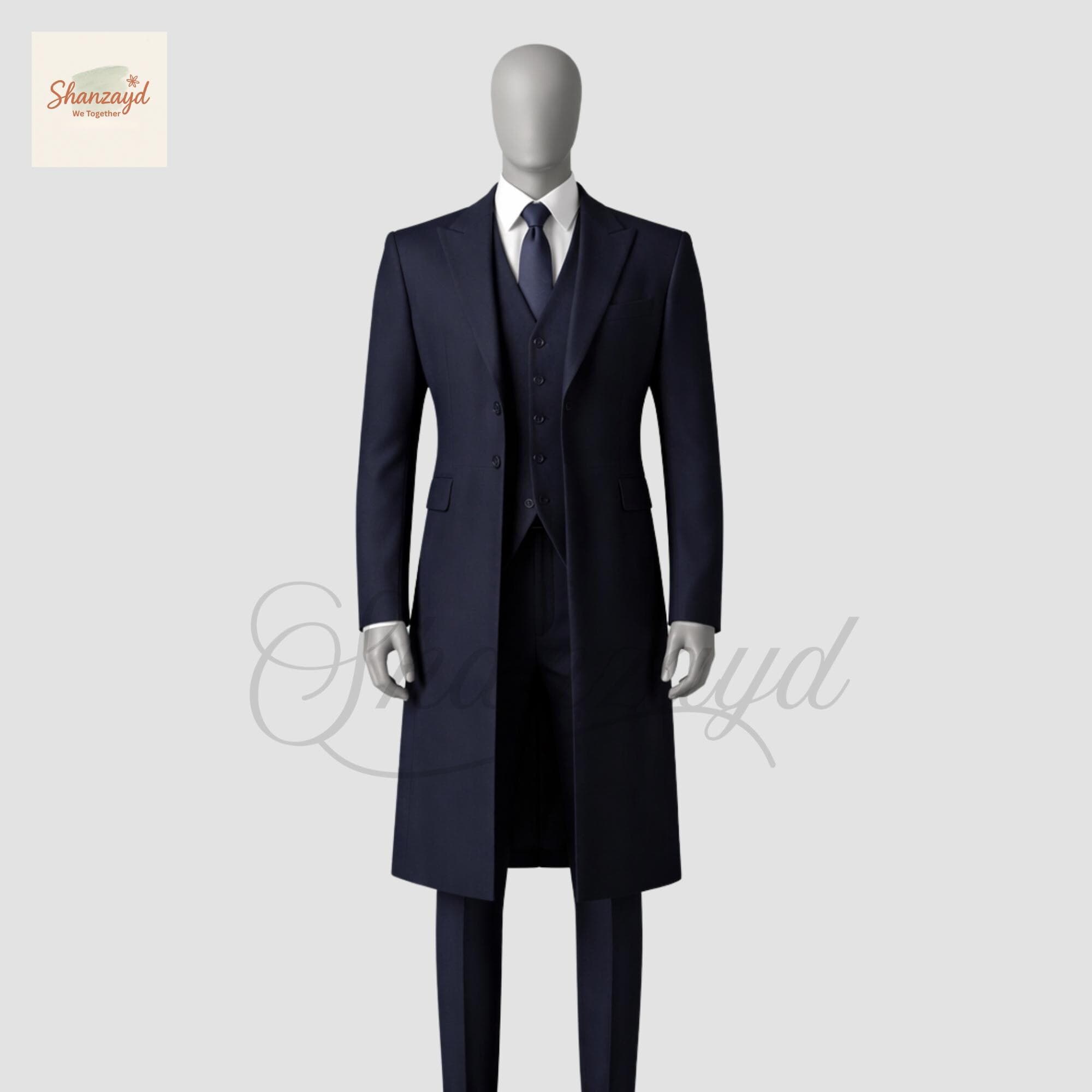 Victorian Frock Coat, Mens Navy Blue Tailcoat Suit,  Formal Suit, Wedding Tuxedo Set, Groom Outfit, Prom Suit, Custom Made Long Coat - image 4