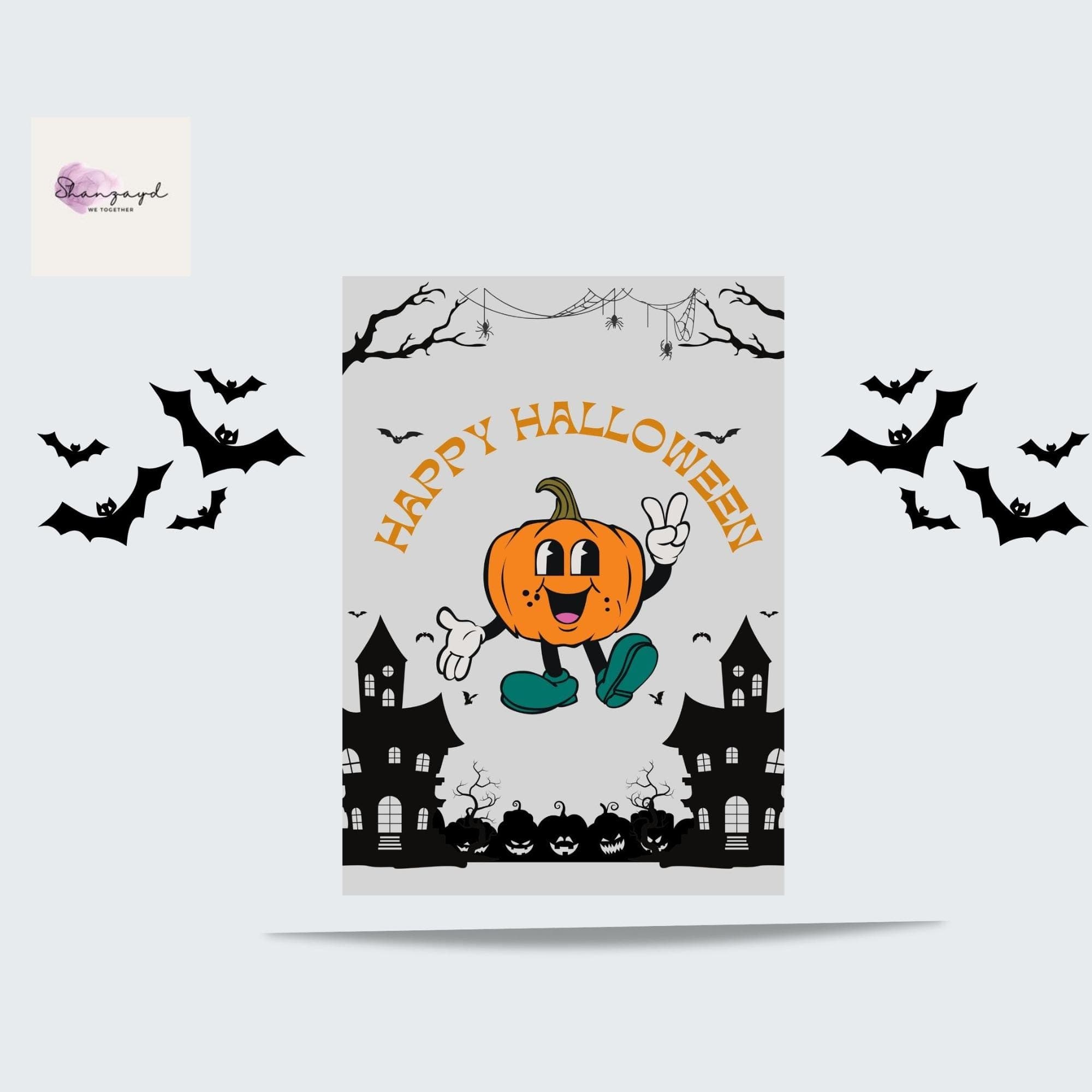 Retro Pumpkin Halloween Card, Spooky Greeting (PDF) - image 4