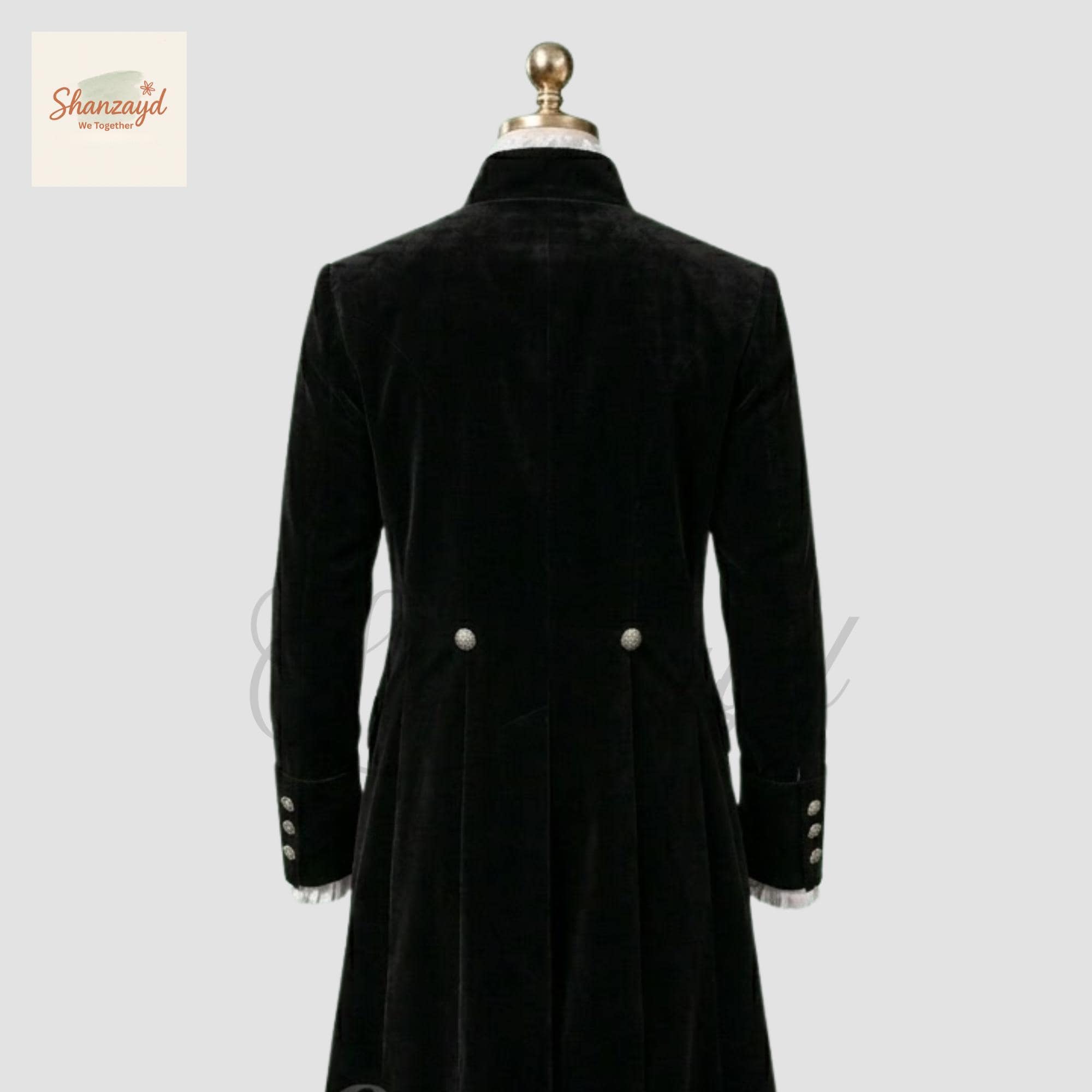 Mens Victorian Gothic Frock Coat Suit, Black Velvet Tailcoat, Steampunk Wedding Suit, Regency Formal Outfit, Vintage Style Coat, Custom Made - image 4