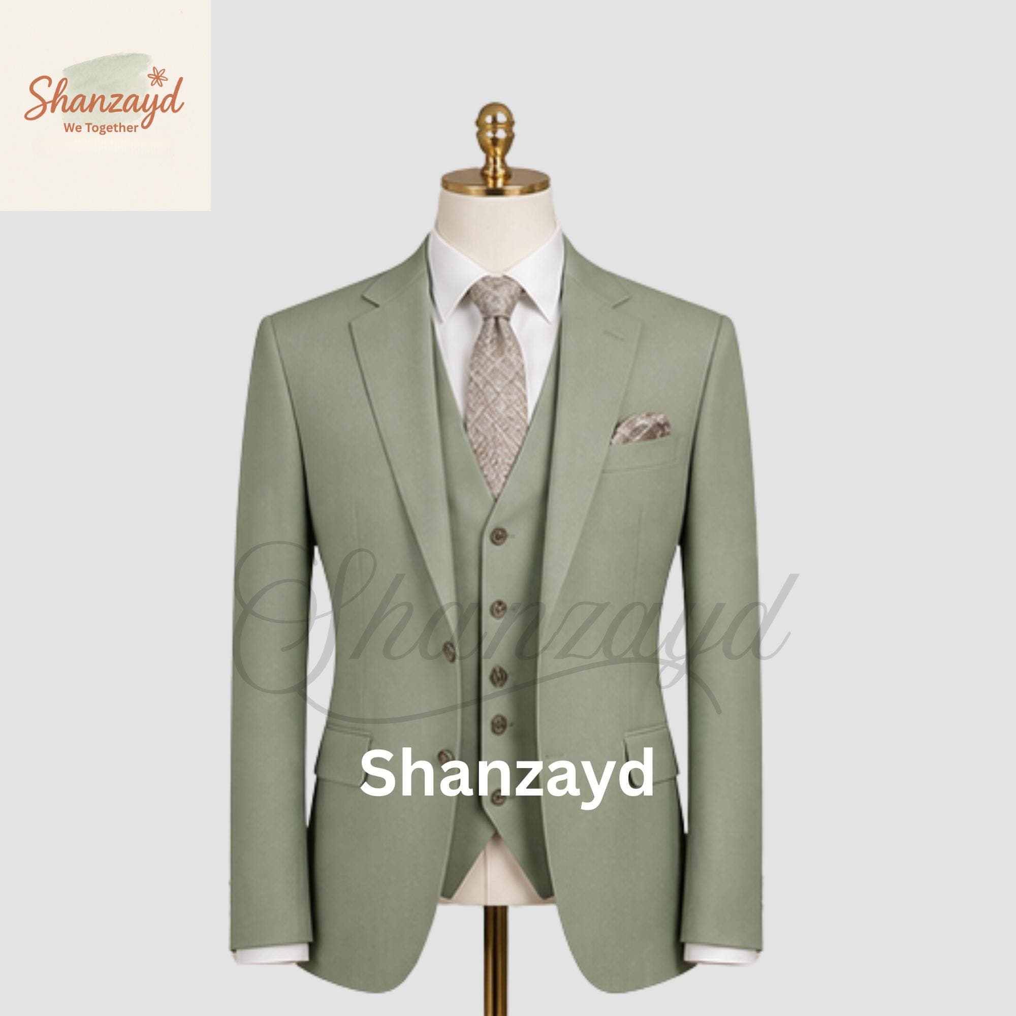 Mens Sage Green 3 Piece Suit, Wedding Suit for Men, Slim Fit Formal Suit, Groom Suit, Prom Suit, Business Suit, Groomsmen Outfit Set - image 5