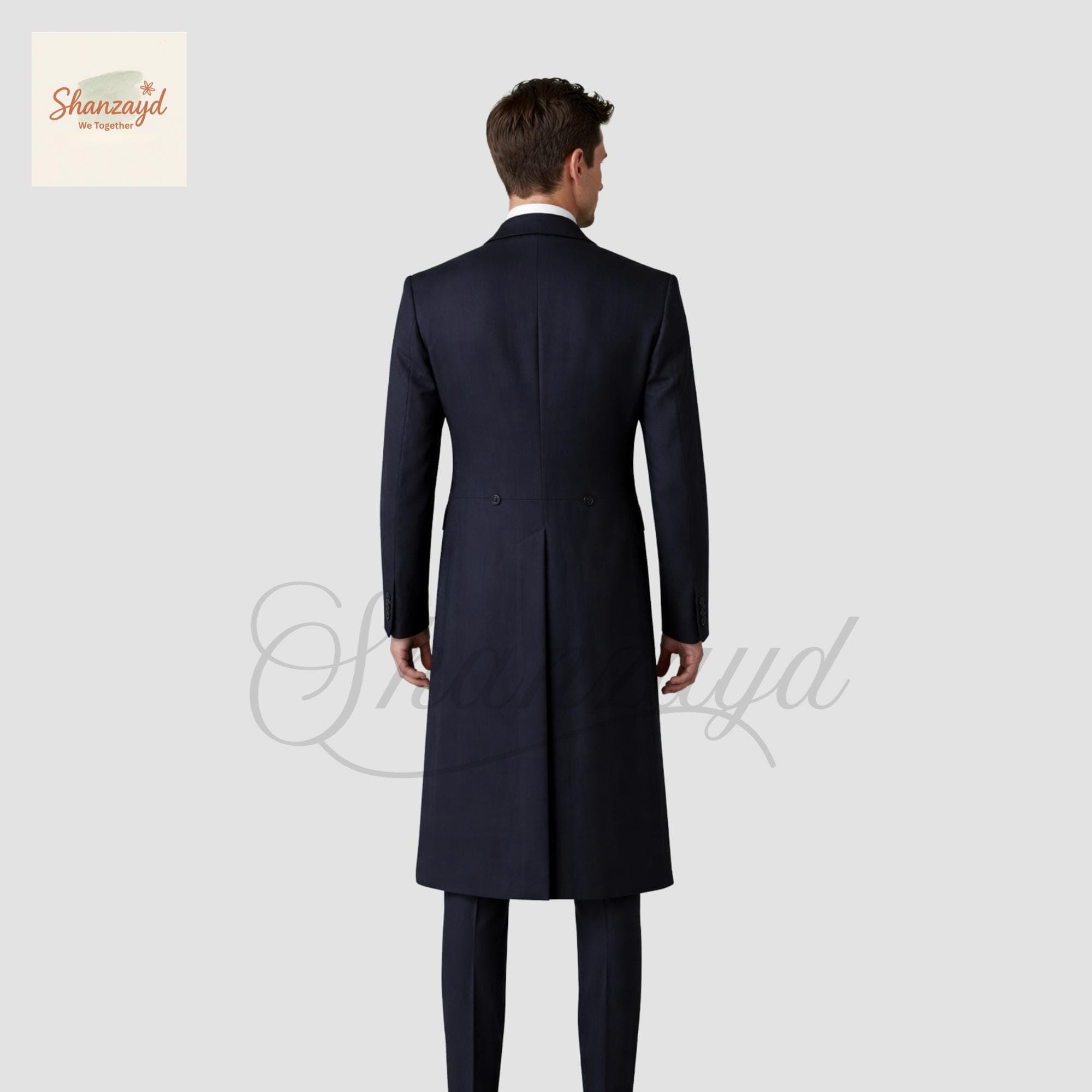 Victorian Frock Coat, Mens Navy Blue Tailcoat Suit,  Formal Suit, Wedding Tuxedo Set, Groom Outfit, Prom Suit, Custom Made Long Coat - image 3