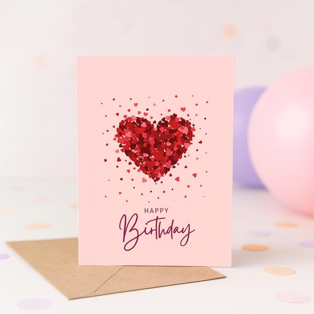 Pink Birthday Card Printable for Her Aesthetic Happy Birthday Card PDF Instant Download Elegant Feminine Greeting Card for Woman