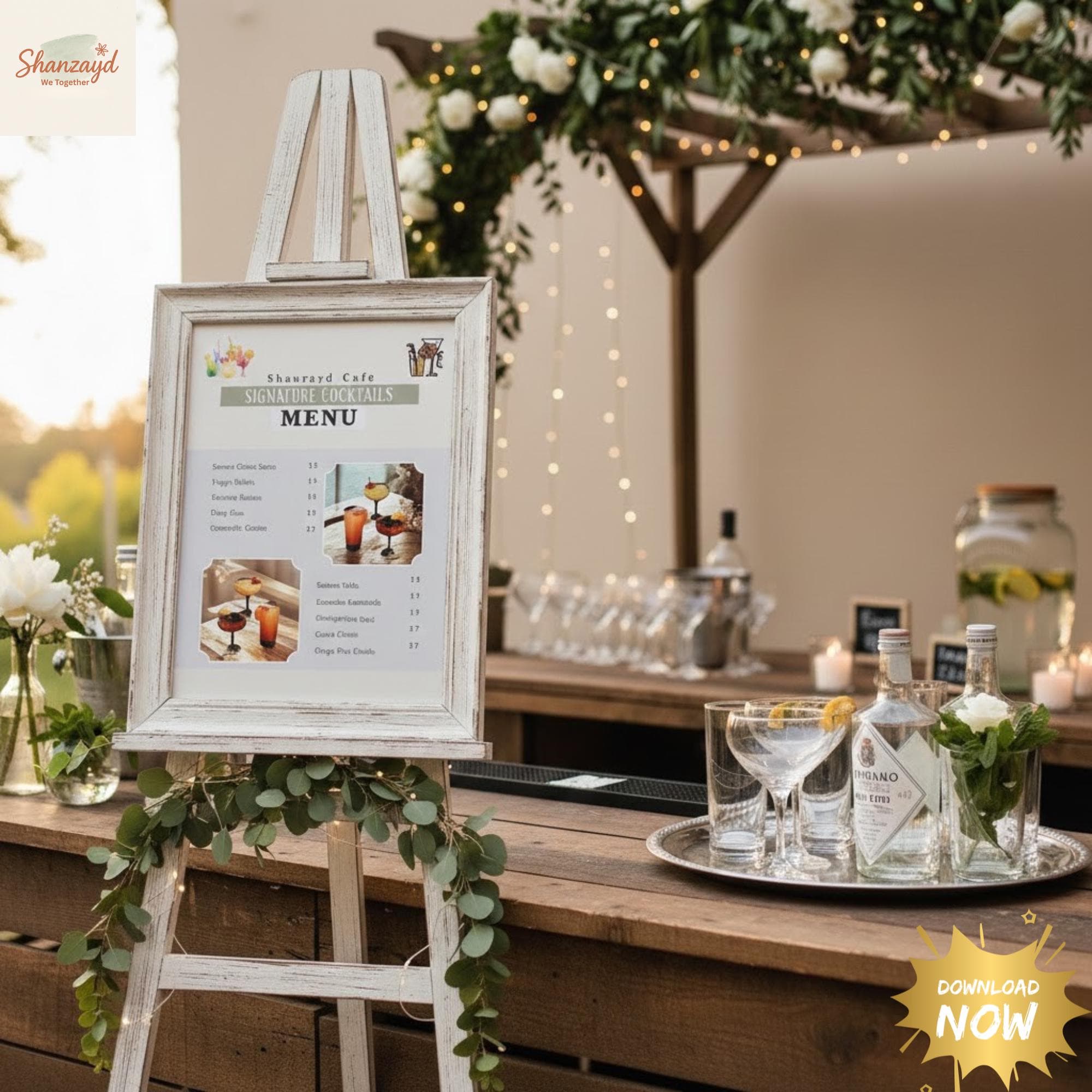 Editable Signature Cocktail Menu Wedding Bar Menu Template Printable Drink Menu Canva Template His and Hers Drinks Sign Instant Download