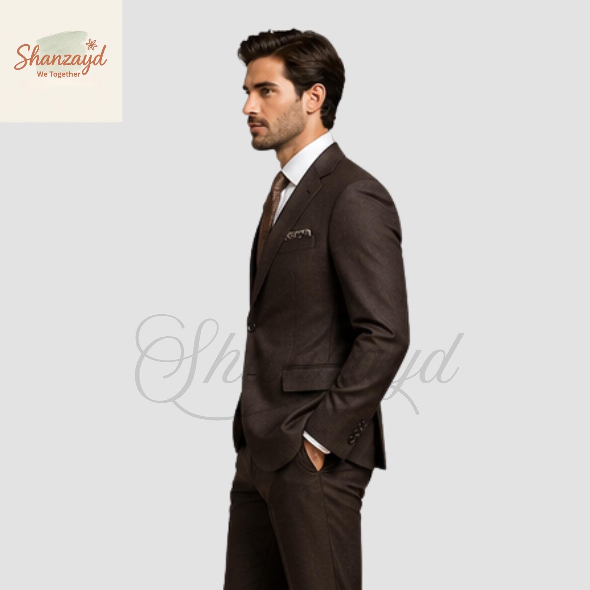 Mens Brown 3 Piece Suit Slim Fit Formal Suit Wedding Suit Groom Suit Business Suit Classic Tailored Suit Vest Pants Set Custom Suit - image 4