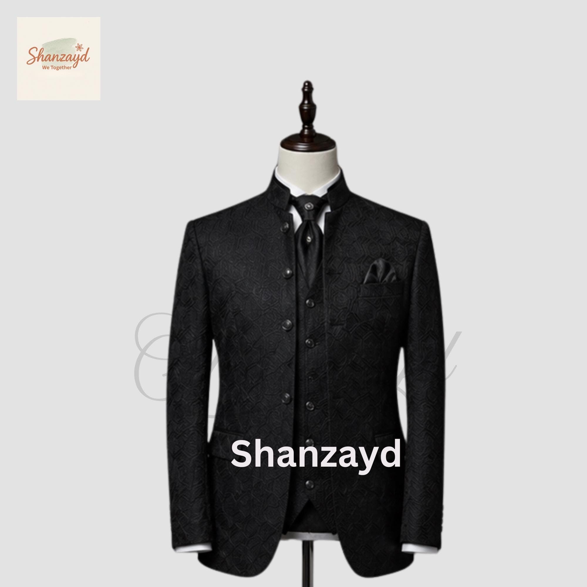 Mens Black Brocade Suit Formal Wedding Suit 3 Piece Tuxedo Groom Suit Victorian Style Jacket Elegant Evening Suit Slim Fit Custom Suit Men - image 5
