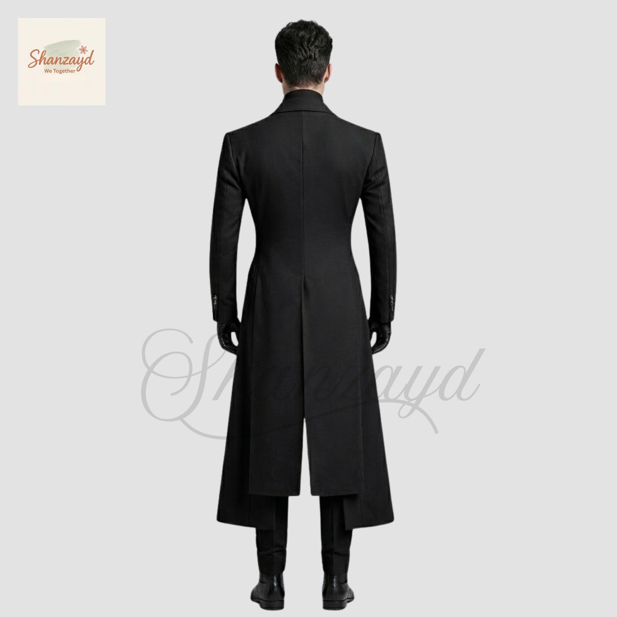 Black Victorian Tailcoat Suit for Men Gothic Formal Tuxedo Set | Regency Wedding Outfit Steampunk Long Coat | Custom Made 3 Piece Suit - image 3