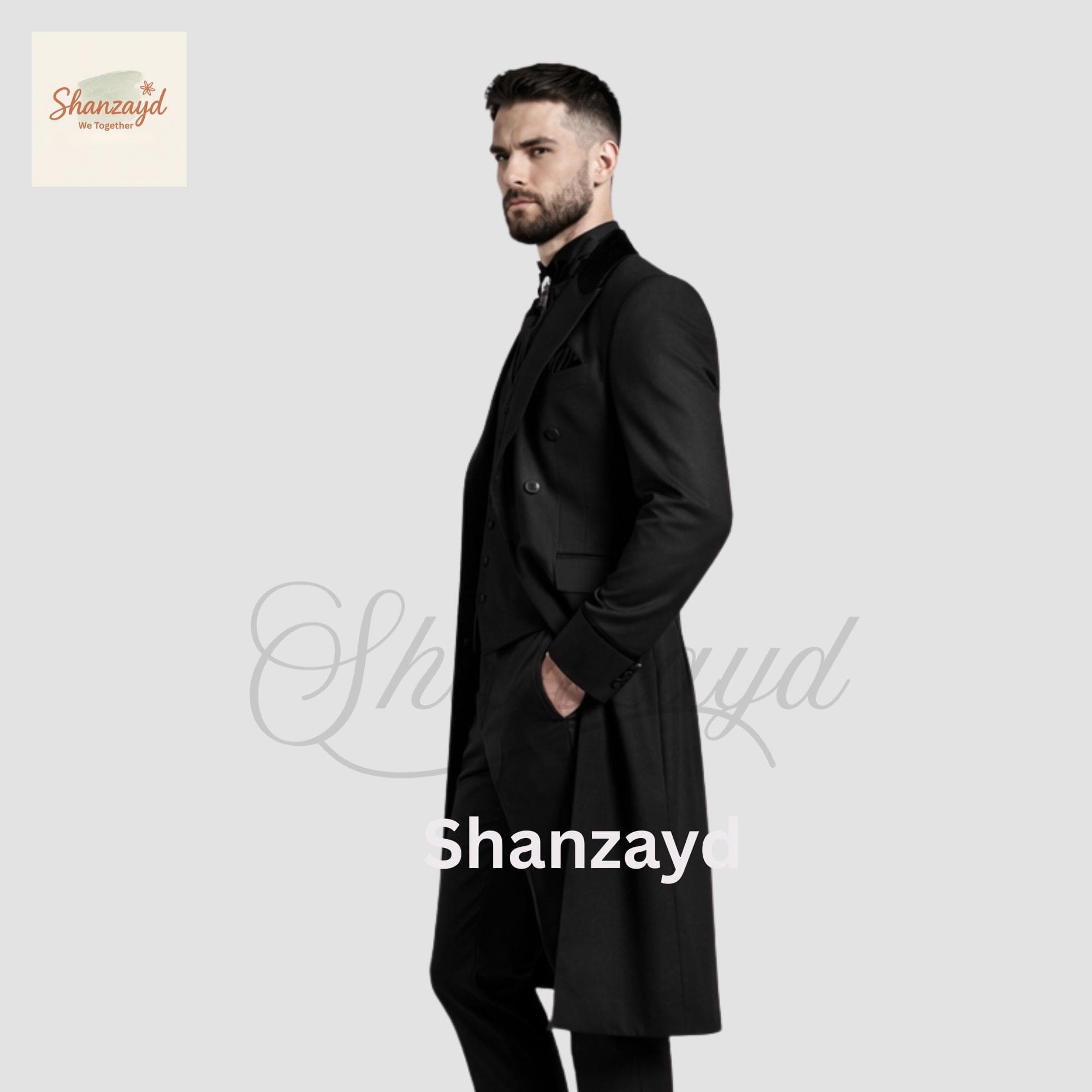 Black Gothic Victorian Frock Coat Suit Mens, Regency Tailcoat Wedding Suit, Double Breasted Long Coat, Vintage Formal Outfit Custom - image 4