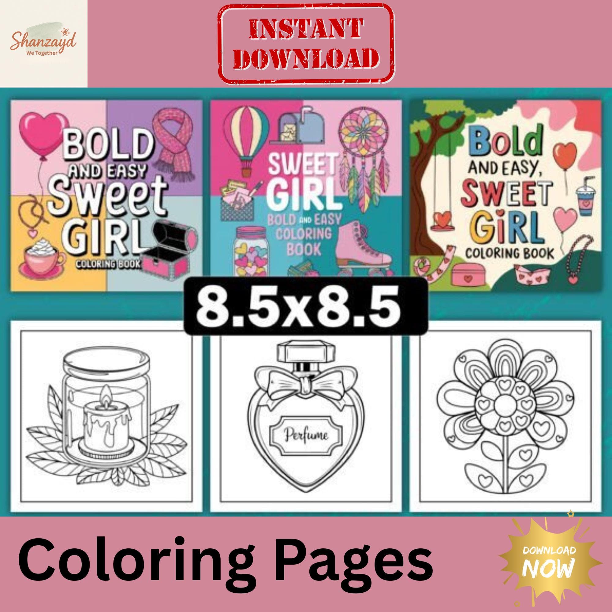 Girl Coloring Pages Printable KDP Interior Kids Coloring Book PDF Cute Girls Coloring Pages Commercial Use Instant Download - image 4