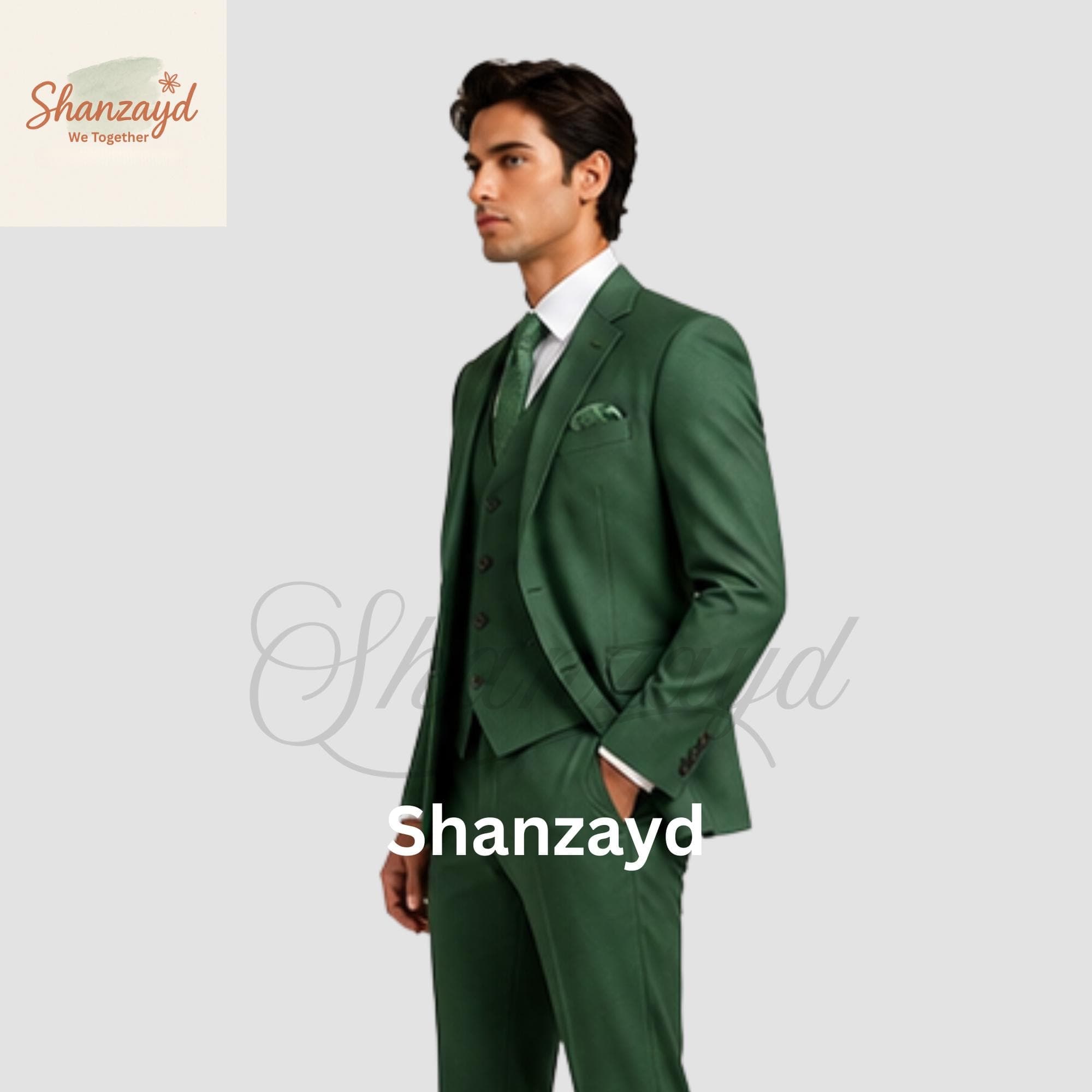 Mens Dark Green 3 Piece Suit, Emerald Green Wedding Suit for Men, Slim Fit Formal Suit, Groom Suit, Prom Suit, Groomsmen Outfit Set - image 4