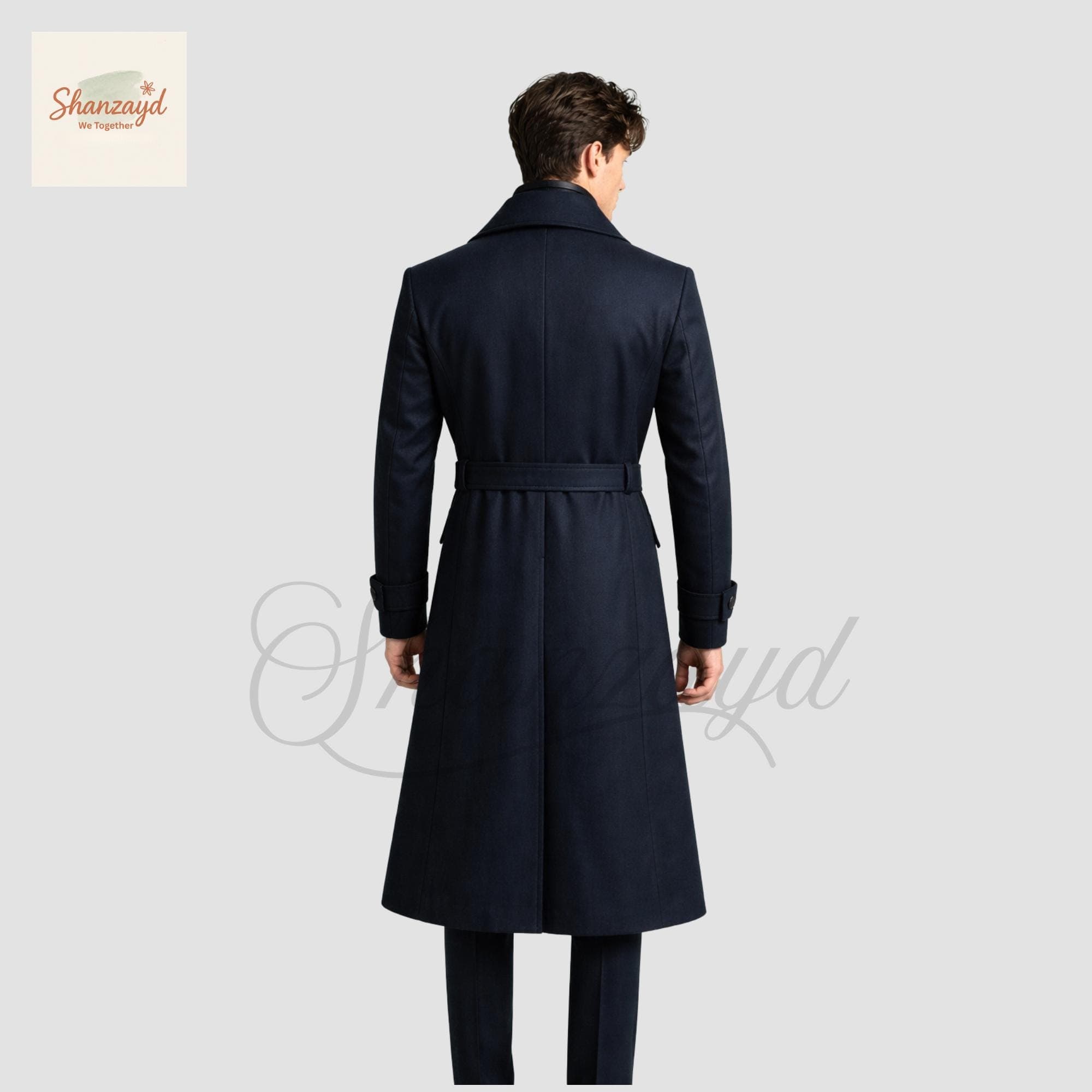 Victorian Navy Long Coat Suit Men Gothic Formal Tailcoat | 3 Piece Suit Vintage Wedding Outfit | Mens Frock Coat Overcoat Custom Made - image 3