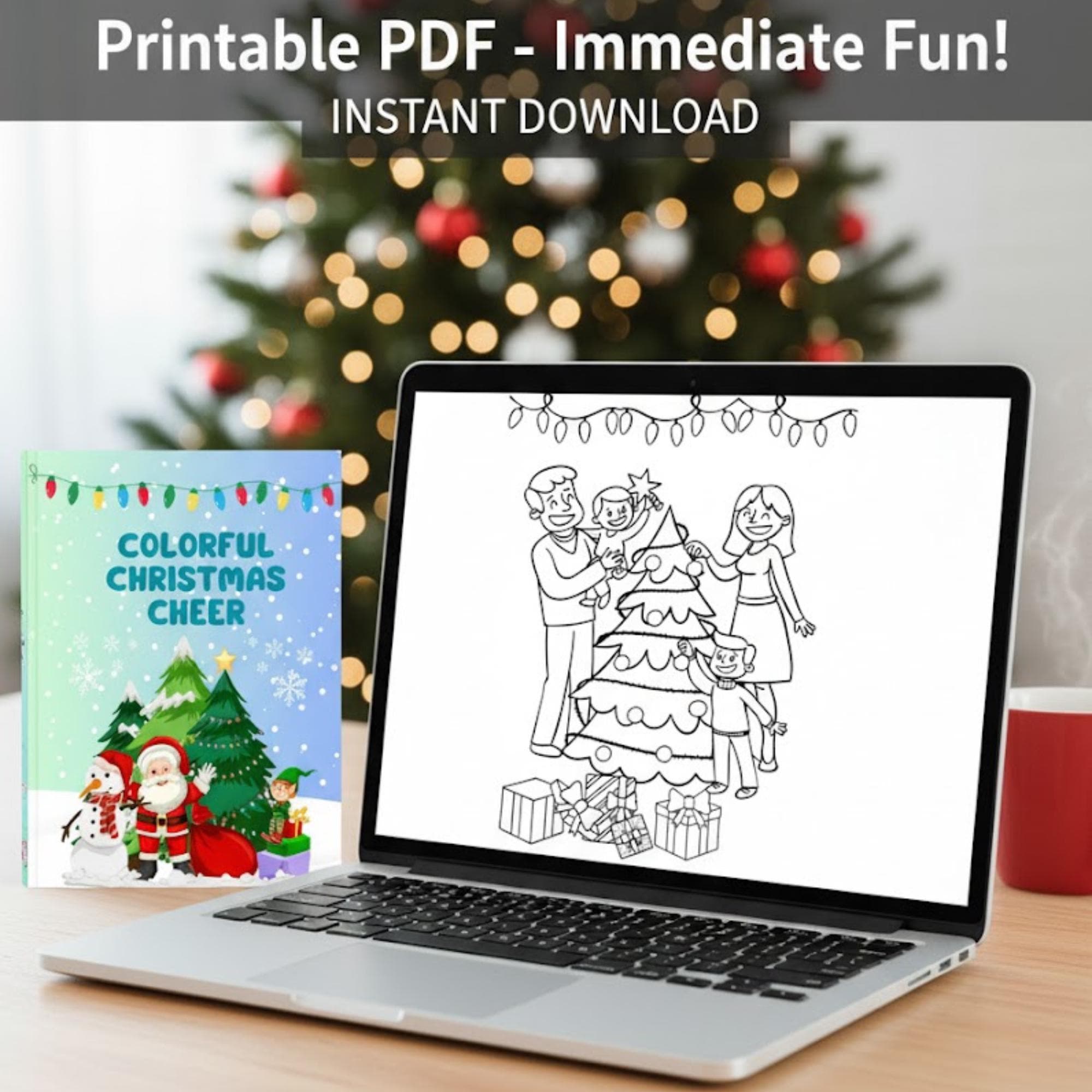 Christmas Coloring Pages Printable PDF Kids Holiday Coloring Sheets Xmas Activity Book Winter Coloring Pages Instant Download - image 3