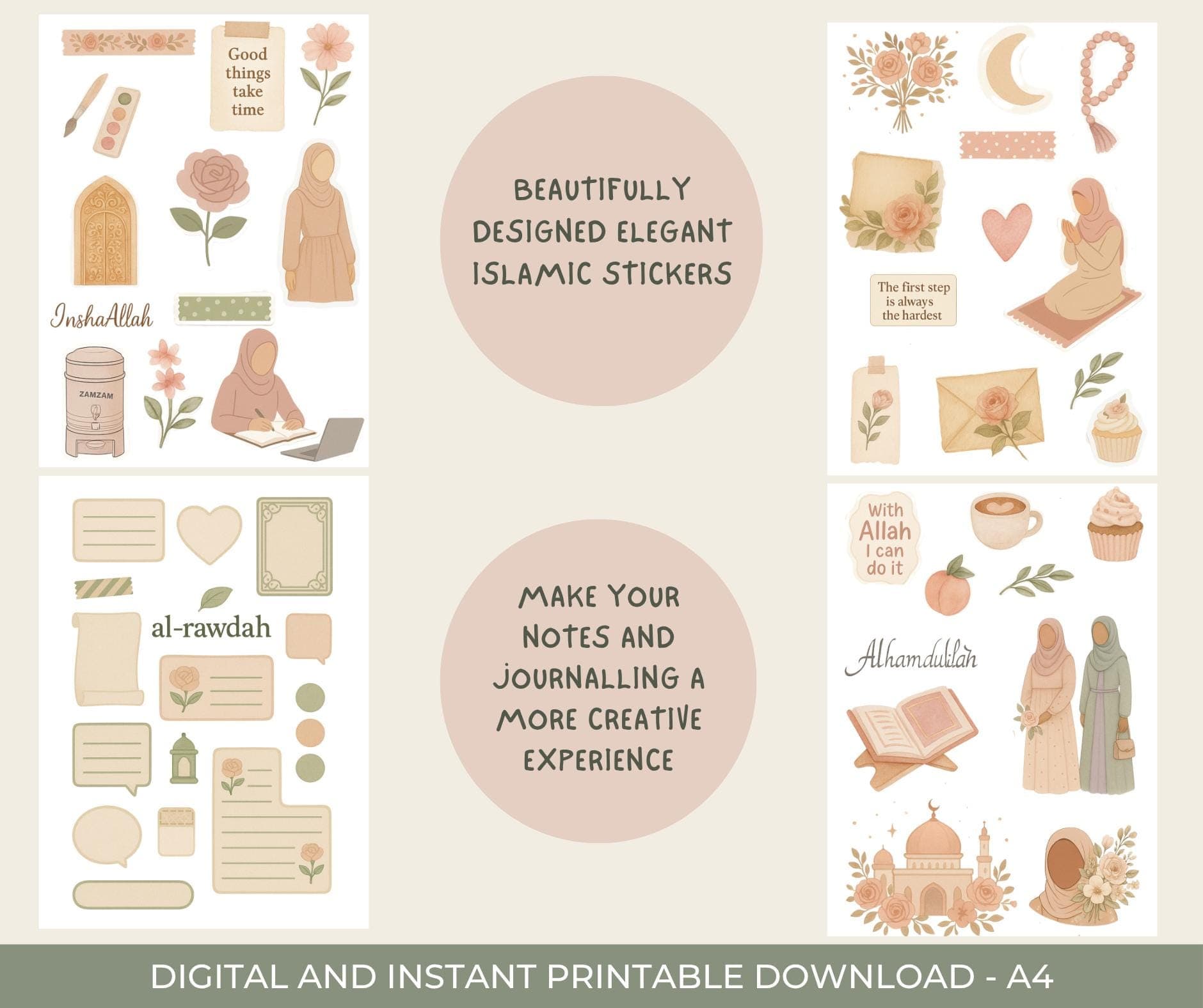 Islamic Digital Stickers | Aesthetic Goodnotes & Printable Sticker Pack - image 5