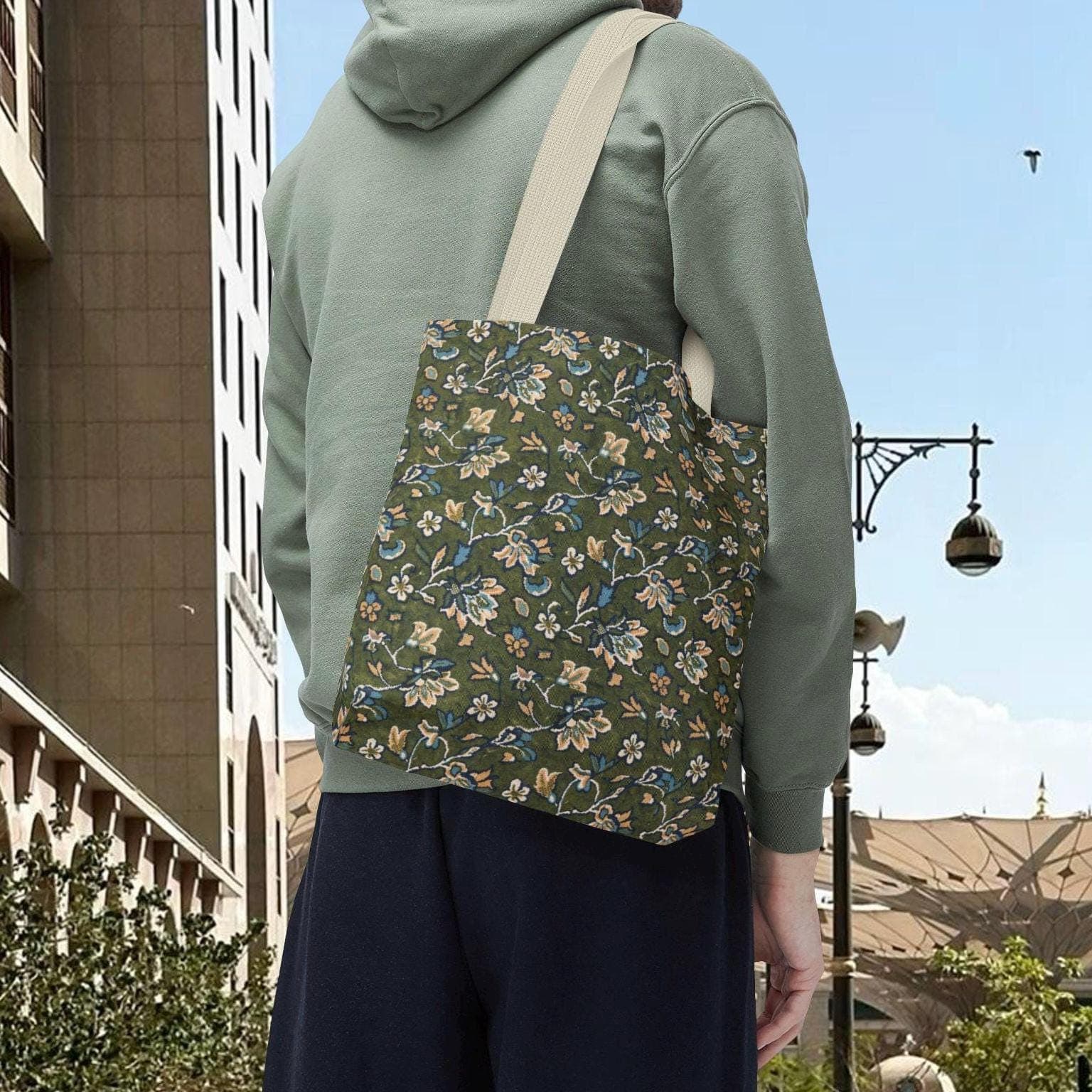 Madinah Rawda Pattern Tote Bag | Islamic Floral Geometric Design - image 5