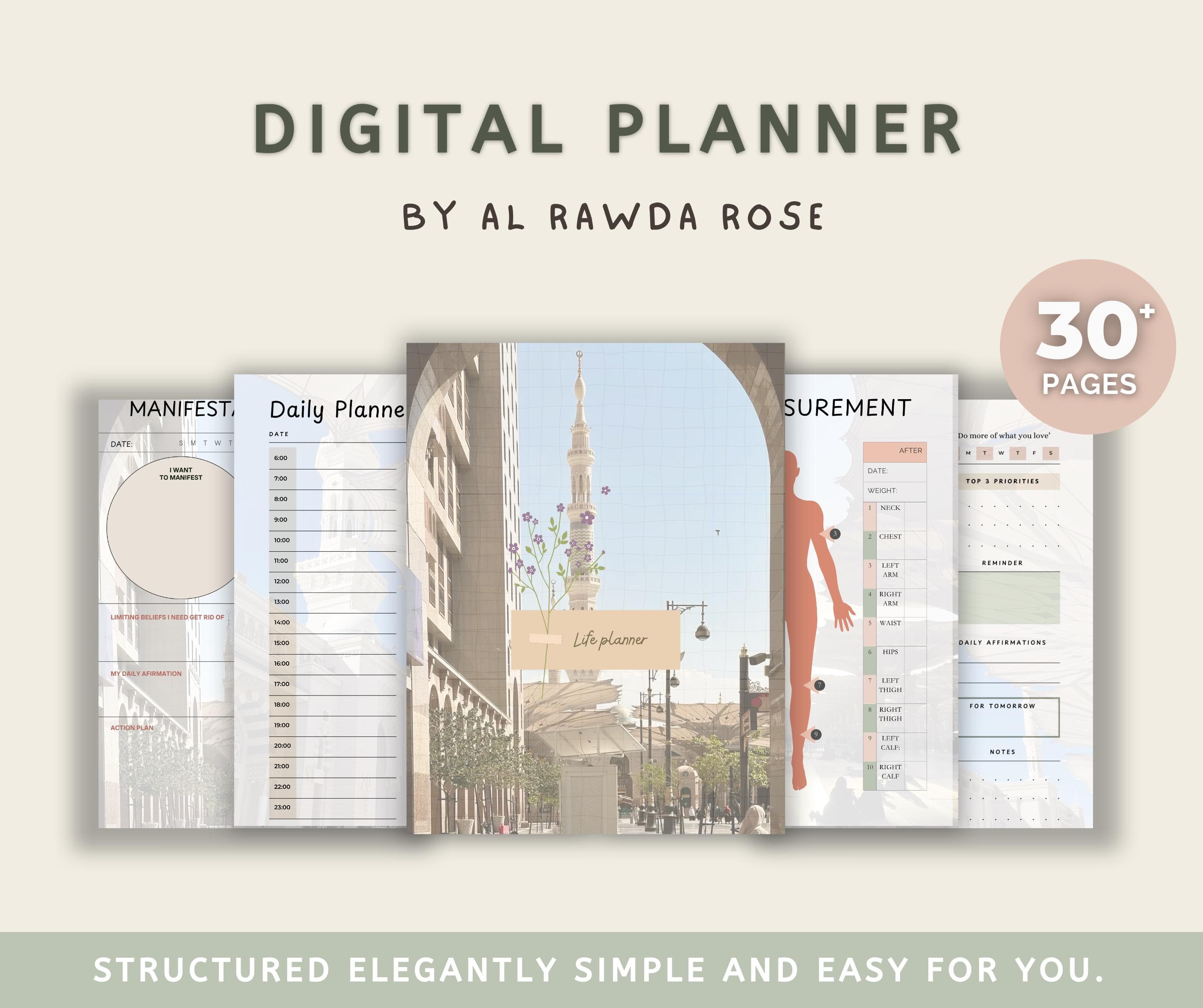 Digital Planner | Daily Printable | Undated planner | Women Productivity PDF |