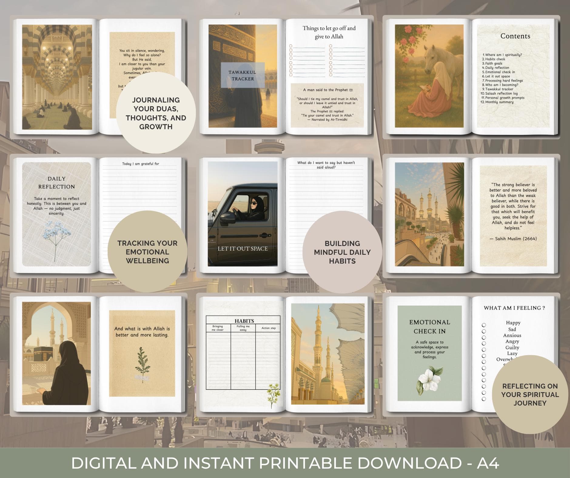 Islamic Reflection Journal | Mindfulness | Gratitude | Interactive Faith Planner | Muslim Women | Healing | Emotional Check-In & Self-Care - image 3