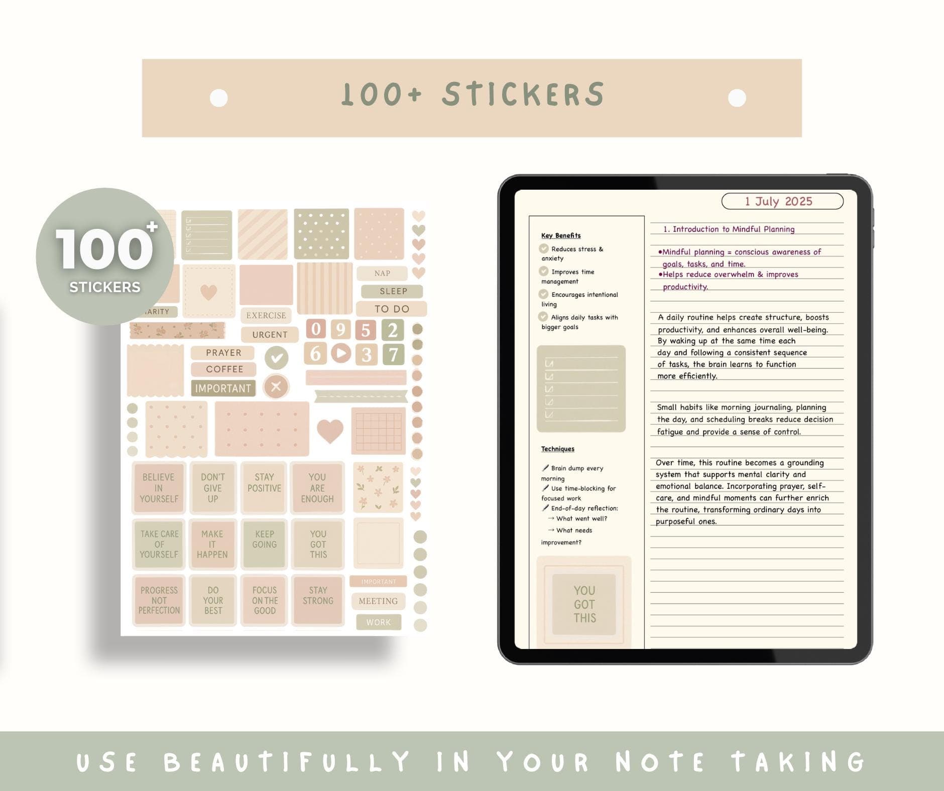 Pastel Digital Note Templates & Stickers | Goodnotes, Notability (Digital Download) - image 4
