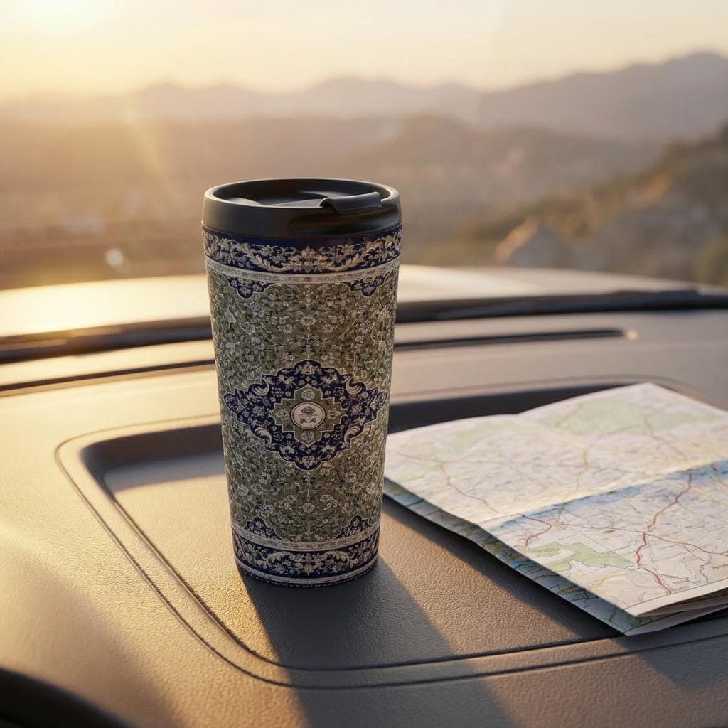 Madinah Rawda Design Stainless Steel Travel Mug | Islamic Mosque Art