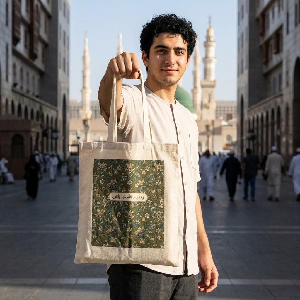 Madinah Rawdah Cotton Canvas Tote Bag