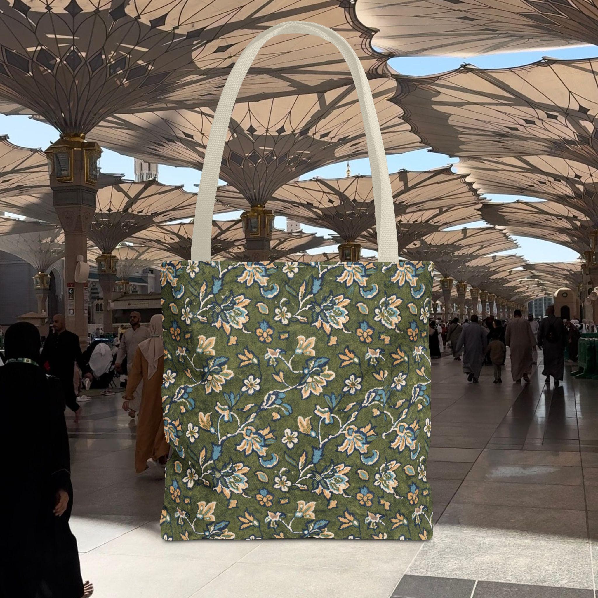 Madinah Rawda Pattern Tote Bag | Islamic Floral Geometric Design