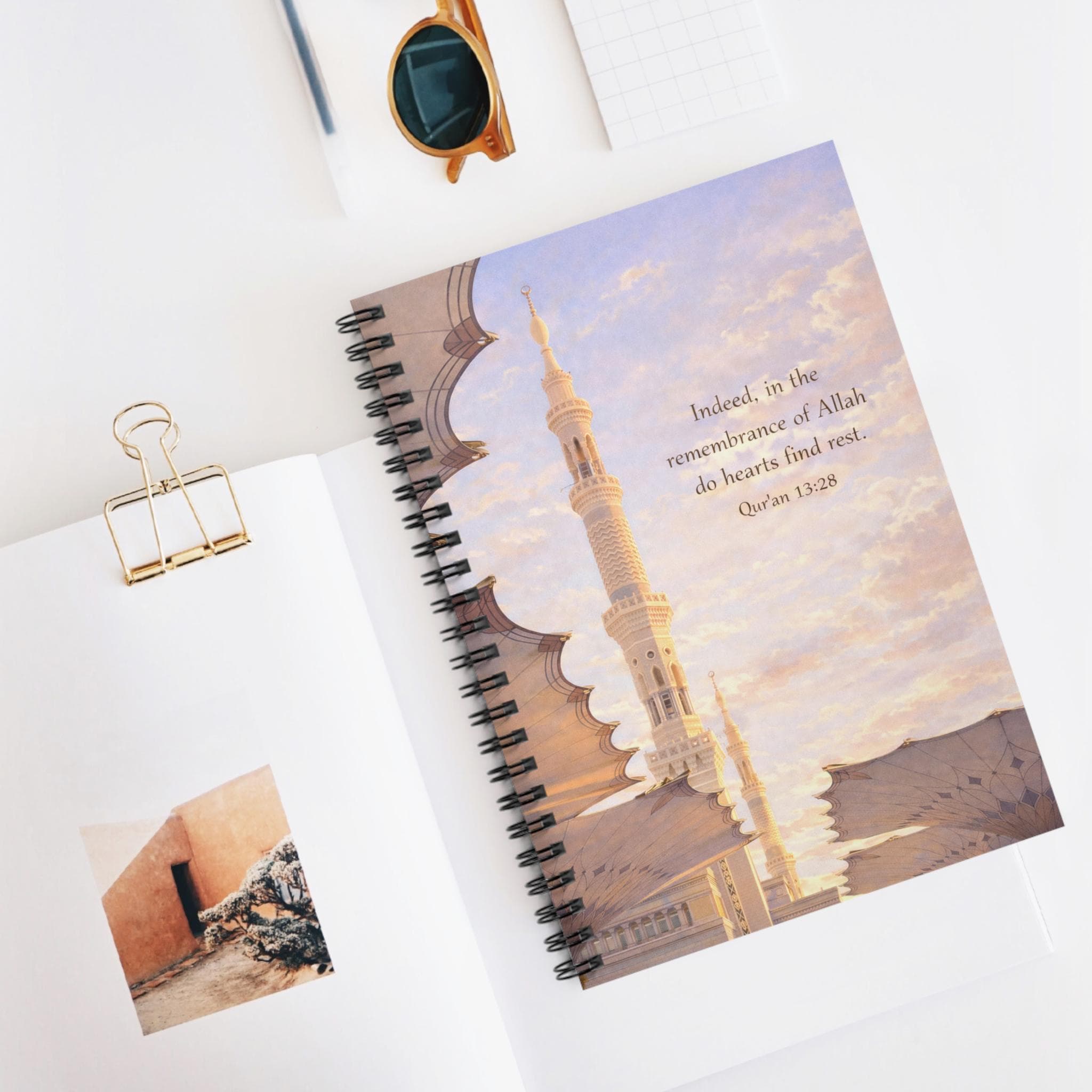Madinah Sunset Muslim Illustration Notebook | Spiral Ruled Journal
