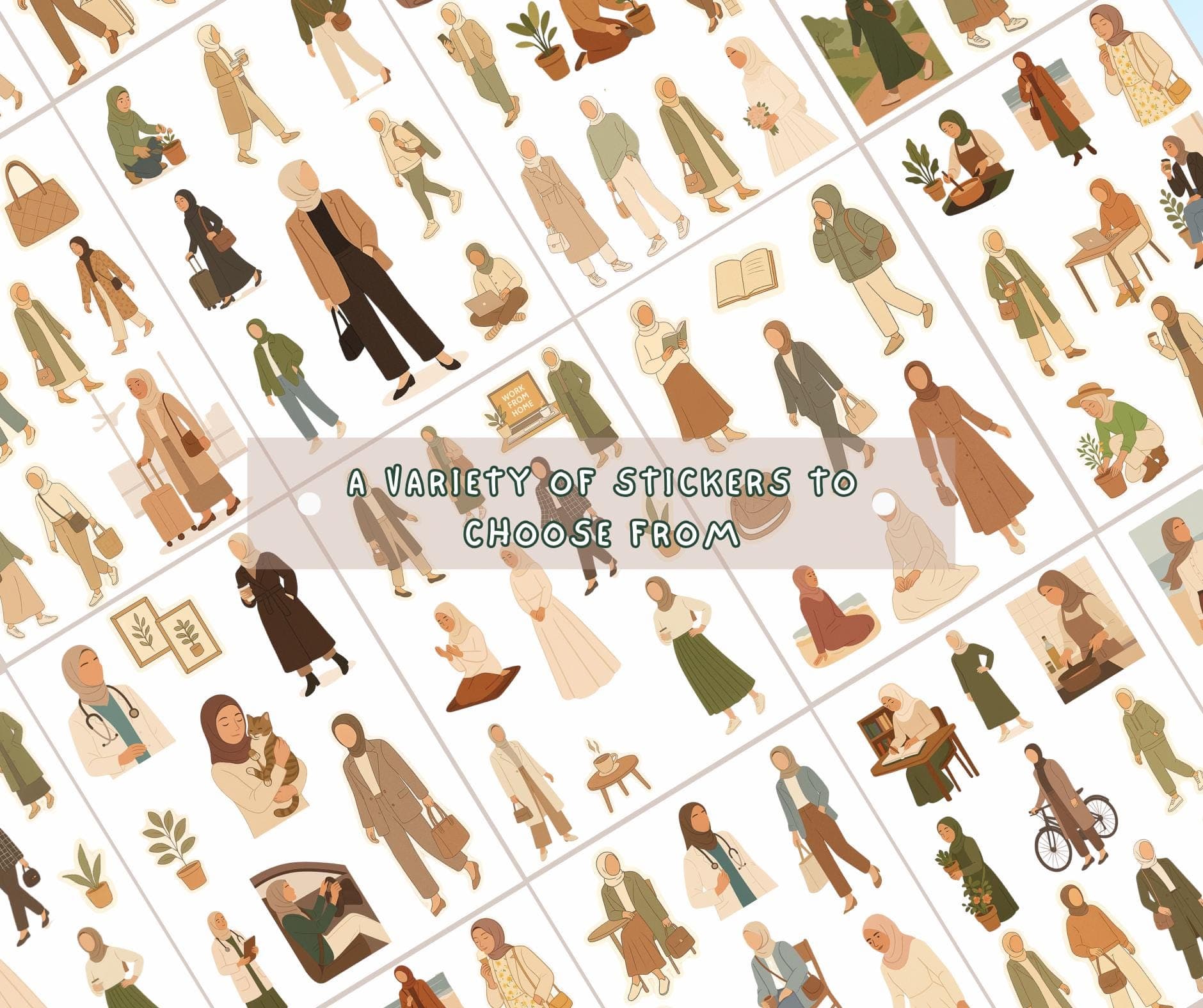 Hijabi Girl Stickers | Muslim Women, Modest Fashion (Digital Download) - image 3