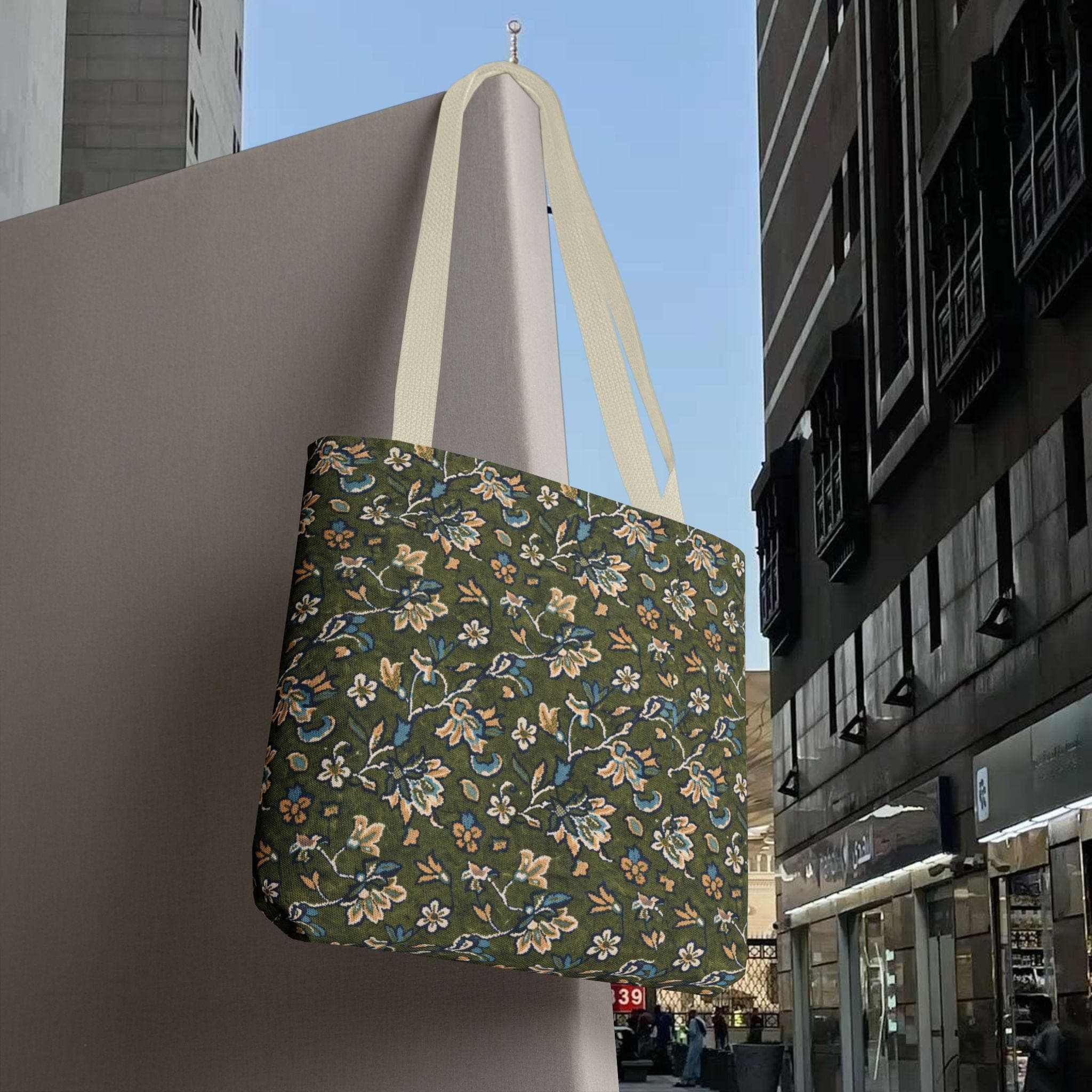 Madinah Rawda Pattern Tote Bag | Islamic Floral Geometric Design - image 3