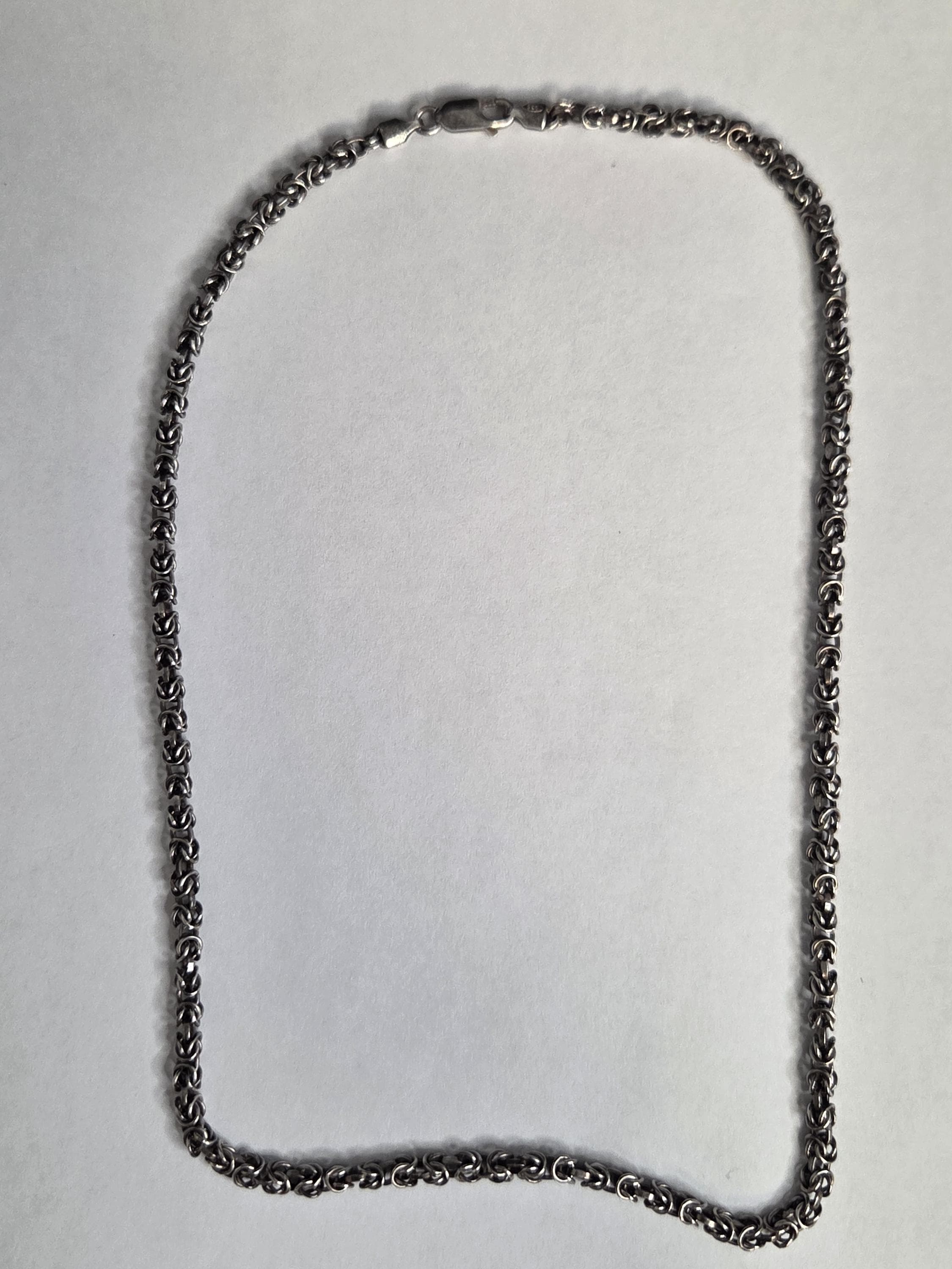 Italian Sterling Silver Byzantine Chain Necklace | 17.5” | 17g | 925 Silver | Classic King’s Weave - image 2