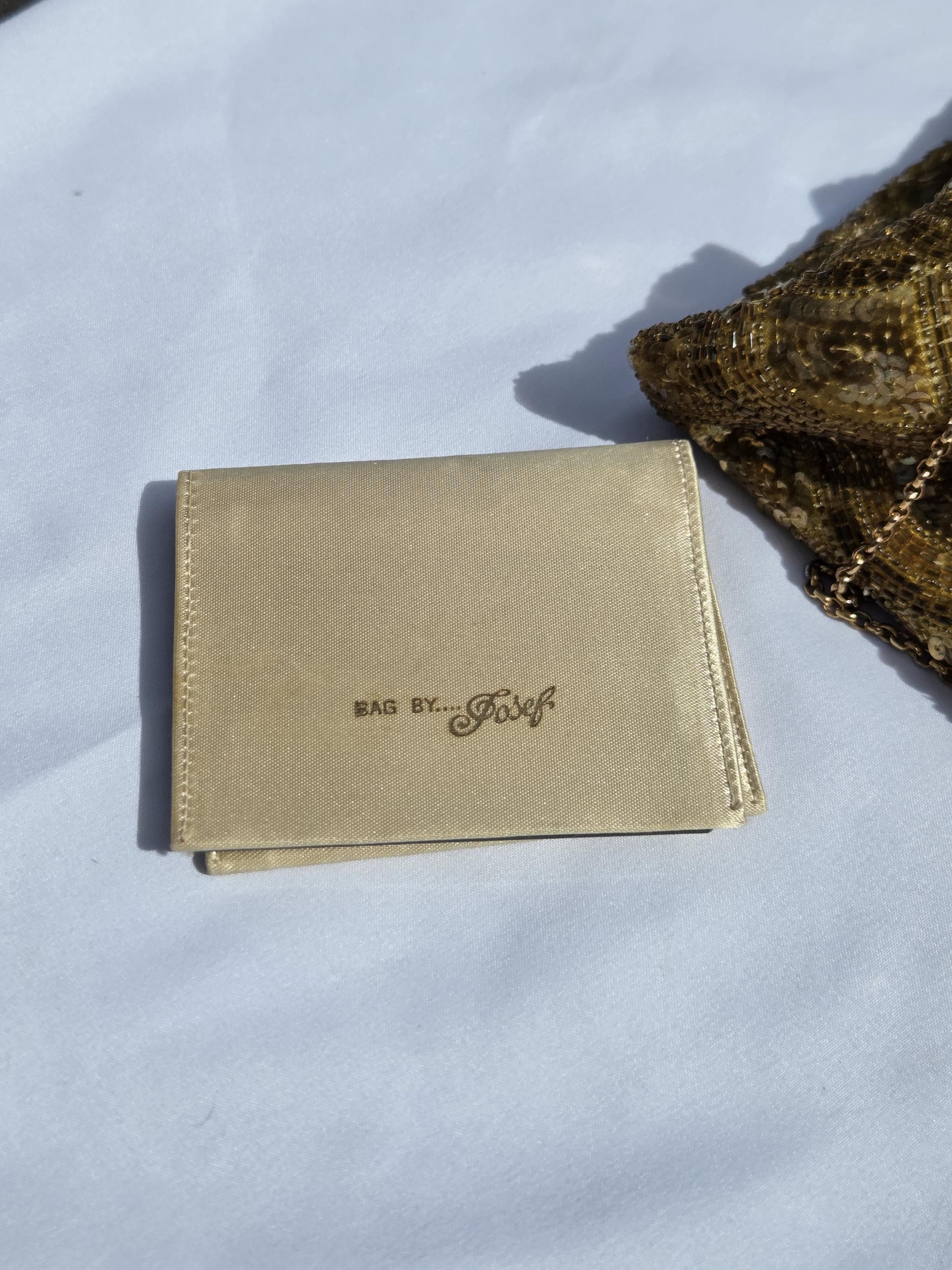 Vintage Gold Sequin Beaded Clutch Bag with Compact – Made in France 1950s Evening Bag - image 5