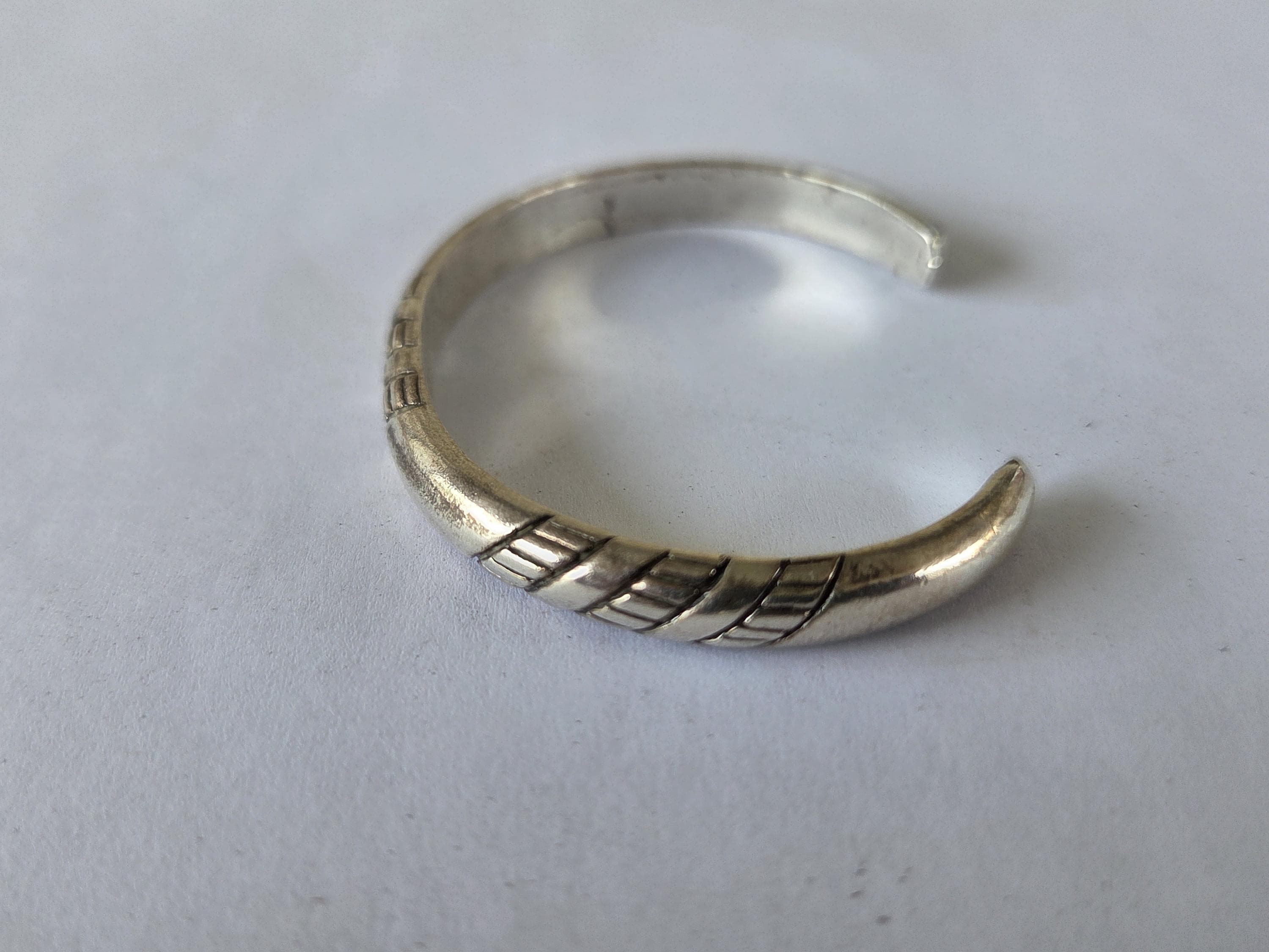 Vintage Handmade Sterling Silver Southwestern Artisan Cuff Bracelet | Modernist Hand-Fabricated Western Jewelry | Unisex - image 4