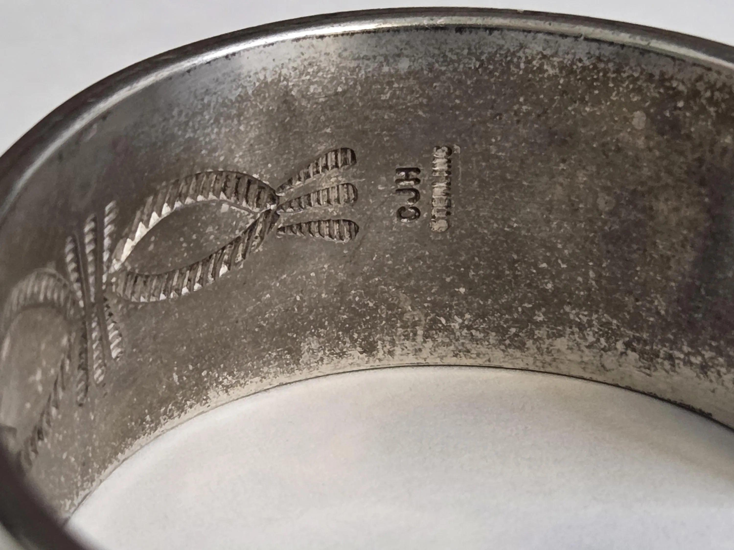 Navajo Sterling Silver Cuff Bracelet CJH Signed Vintage Native American Jasper Cuff 65.5g - image 4