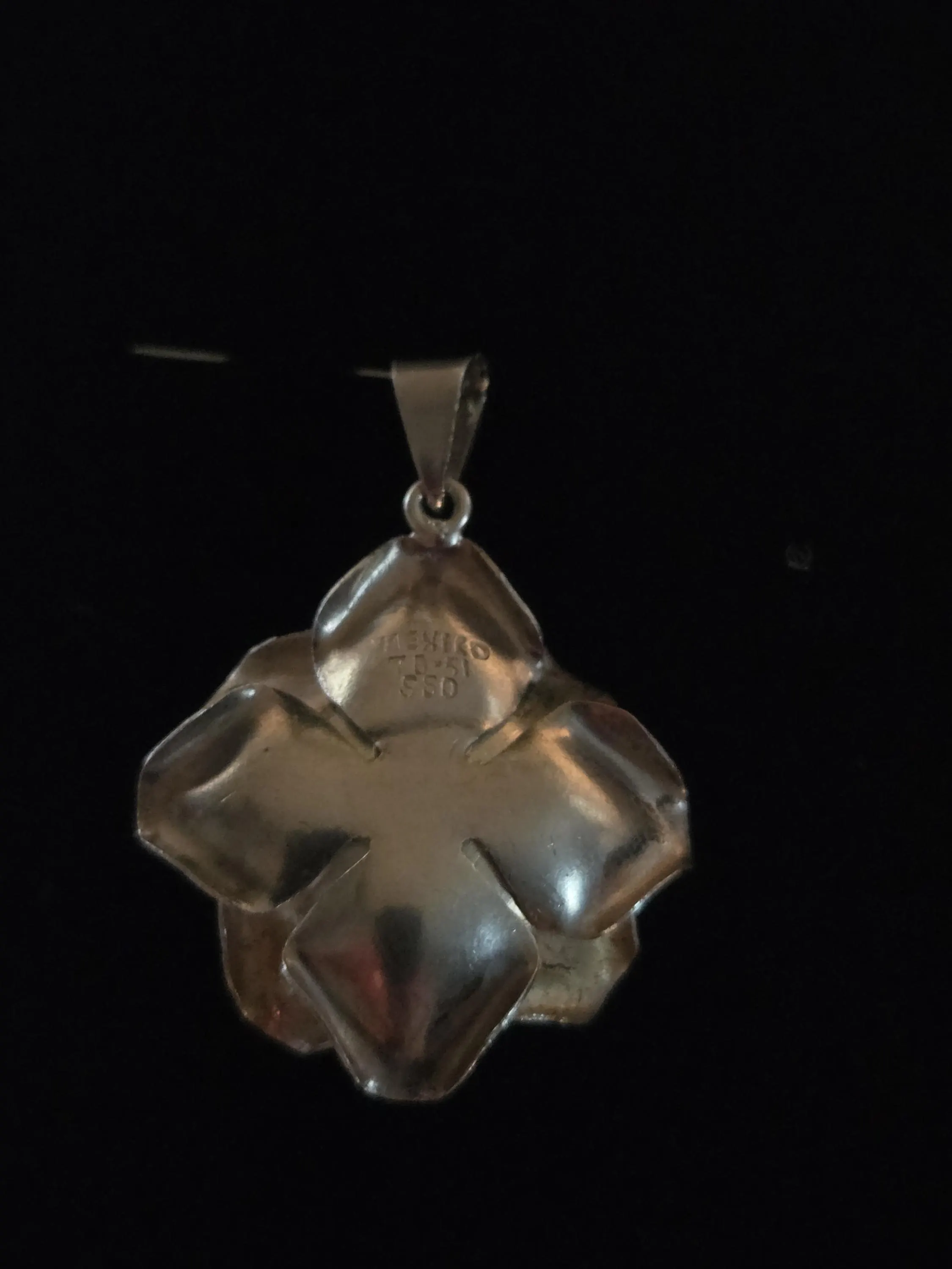 Taxco Pendant 980 Silver Rosebud With Italian Silver 925 Chain - image 5
