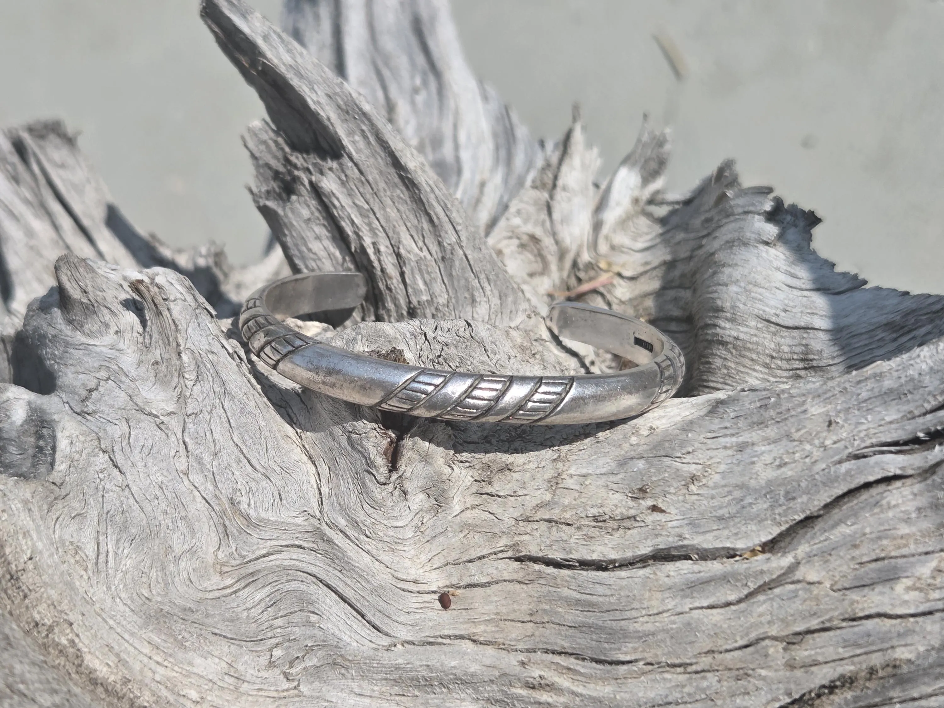 Vintage Handmade Sterling Silver Southwestern Artisan Cuff Bracelet | Modernist Hand-Fabricated Western Jewelry | Unisex