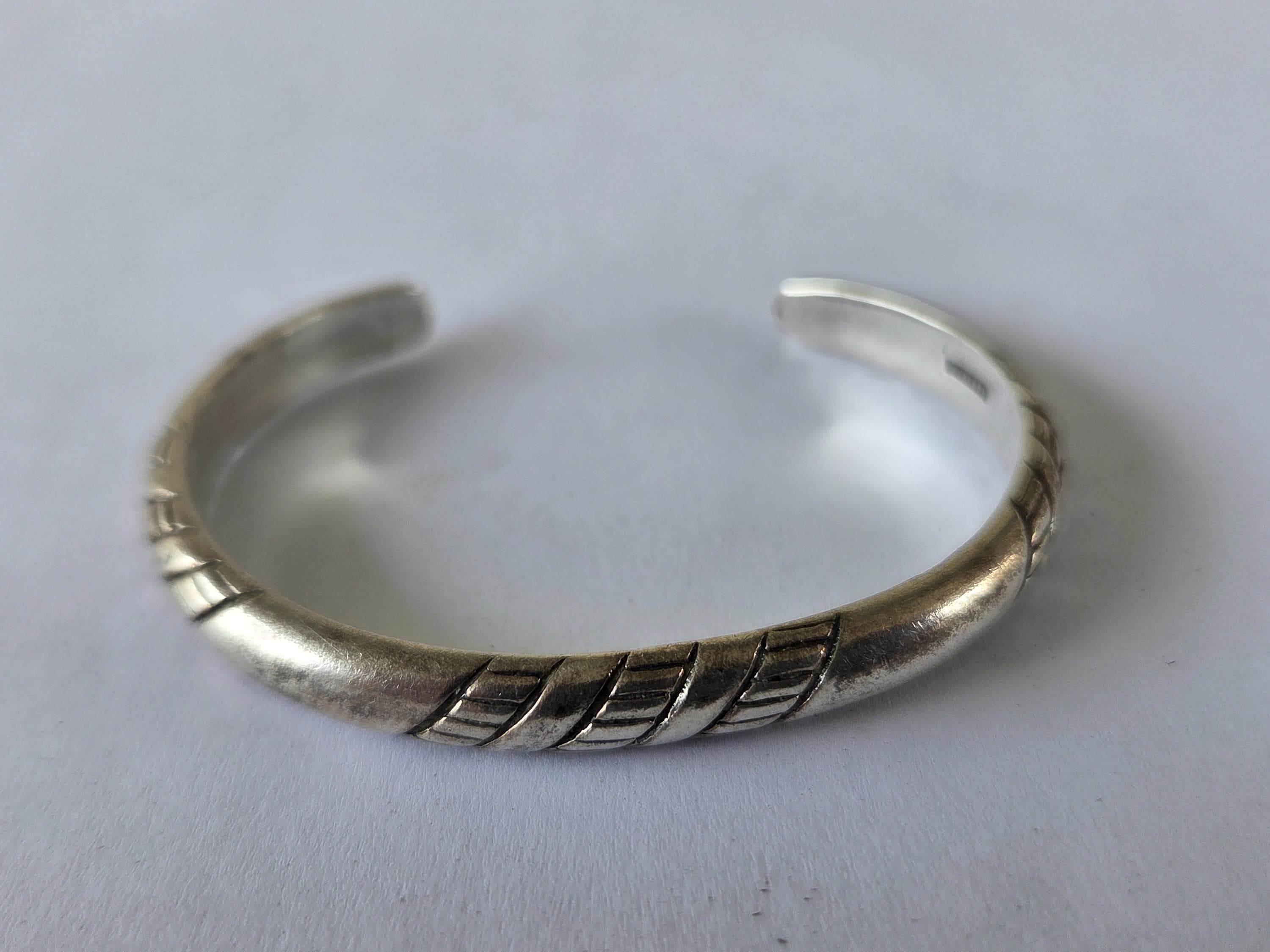 Vintage Handmade Sterling Silver Southwestern Artisan Cuff Bracelet | Modernist Hand-Fabricated Western Jewelry | Unisex - image 3