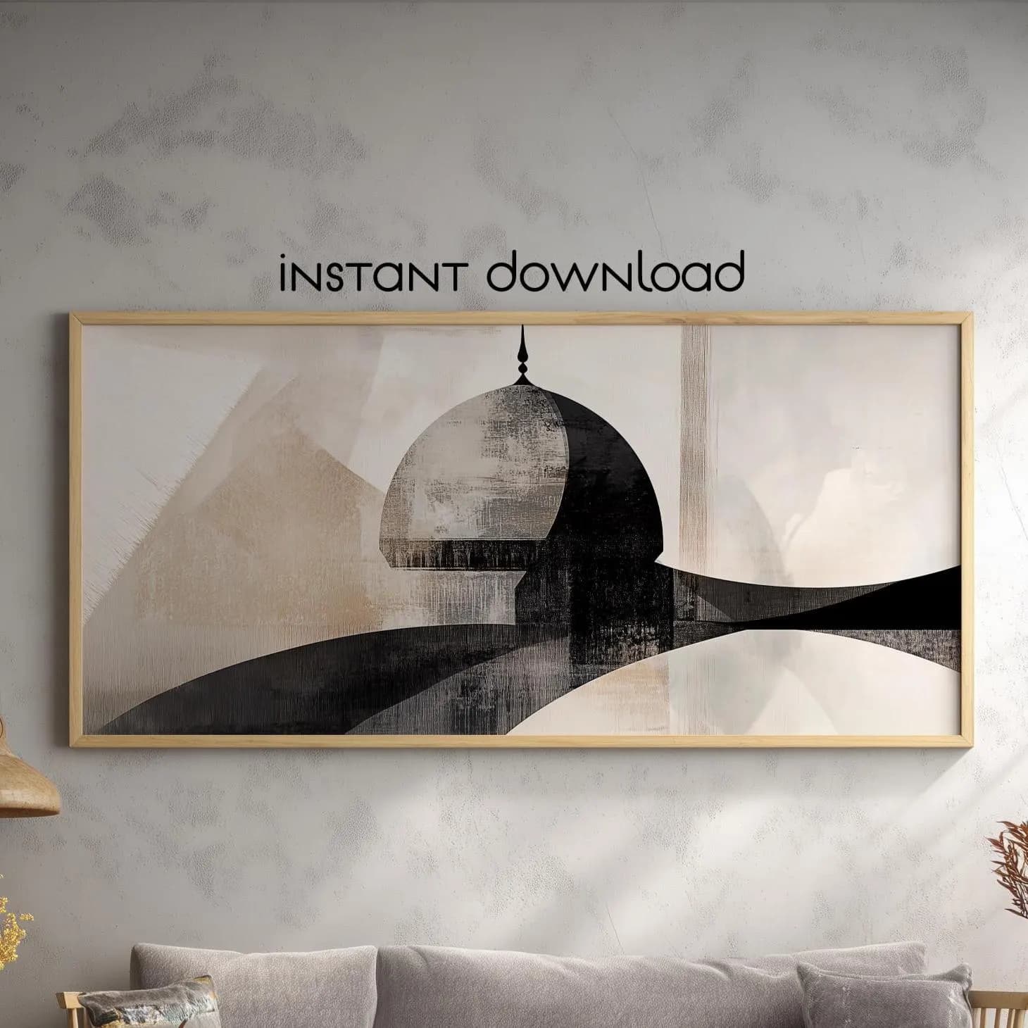 Abstract Masjid Dome Print | Modern Islamic Home Decor (Digital Download)