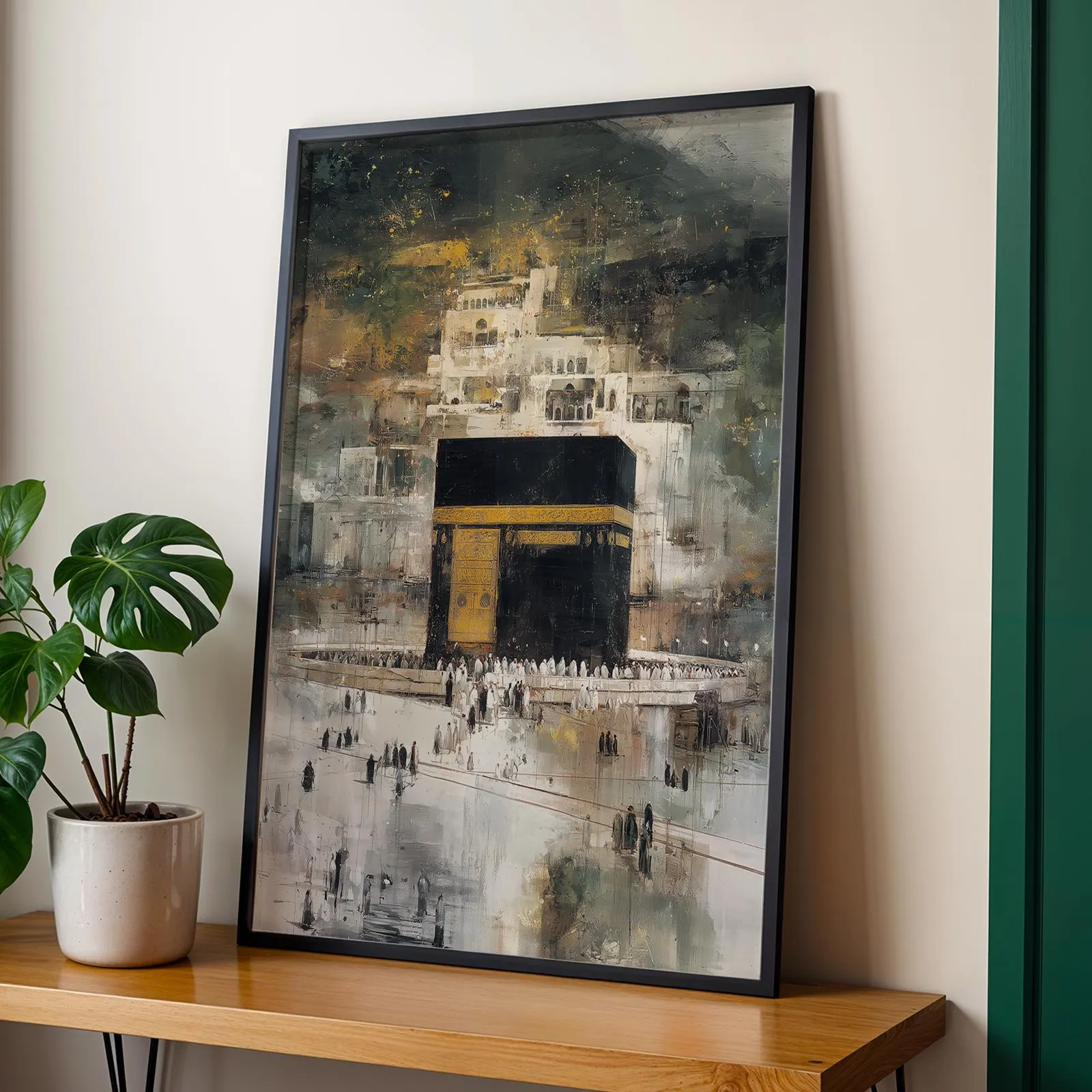 Kaaba Abstract Islamic Wall Art for Modern Muslim Home Decor Black Masjid Print Minimal Sacred Architecture Digital Download for Ramadan Art - image 4
