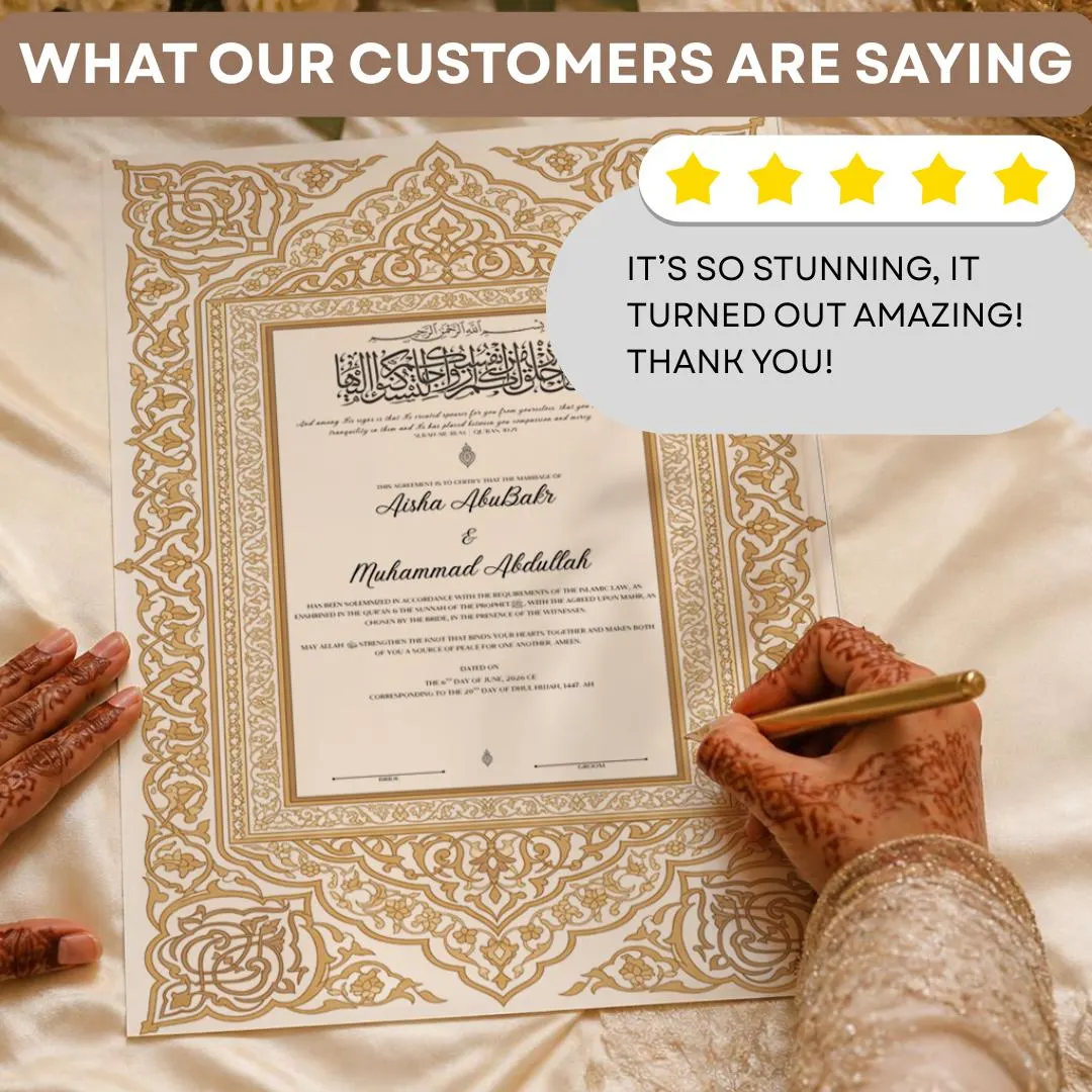 Islamic Nikkah Certificate DIY Canva Template Nikah Nama Editable Nikkah Contract (Digital Download) - image 2