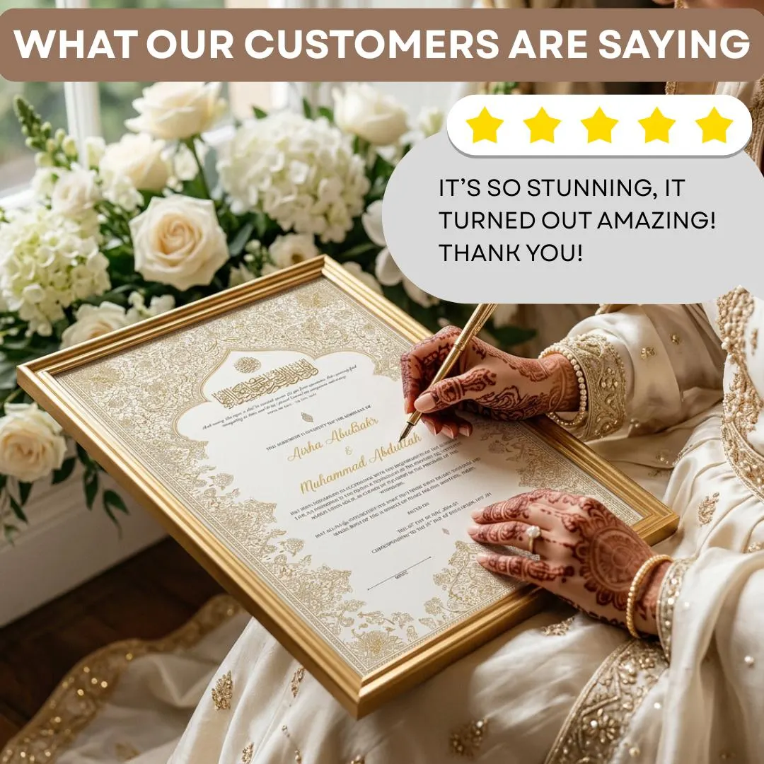 Editable Nikkah Certificate DIY Islamic Nikah Nama Canva Template Nikkah Contract (Digital Download) - image 5